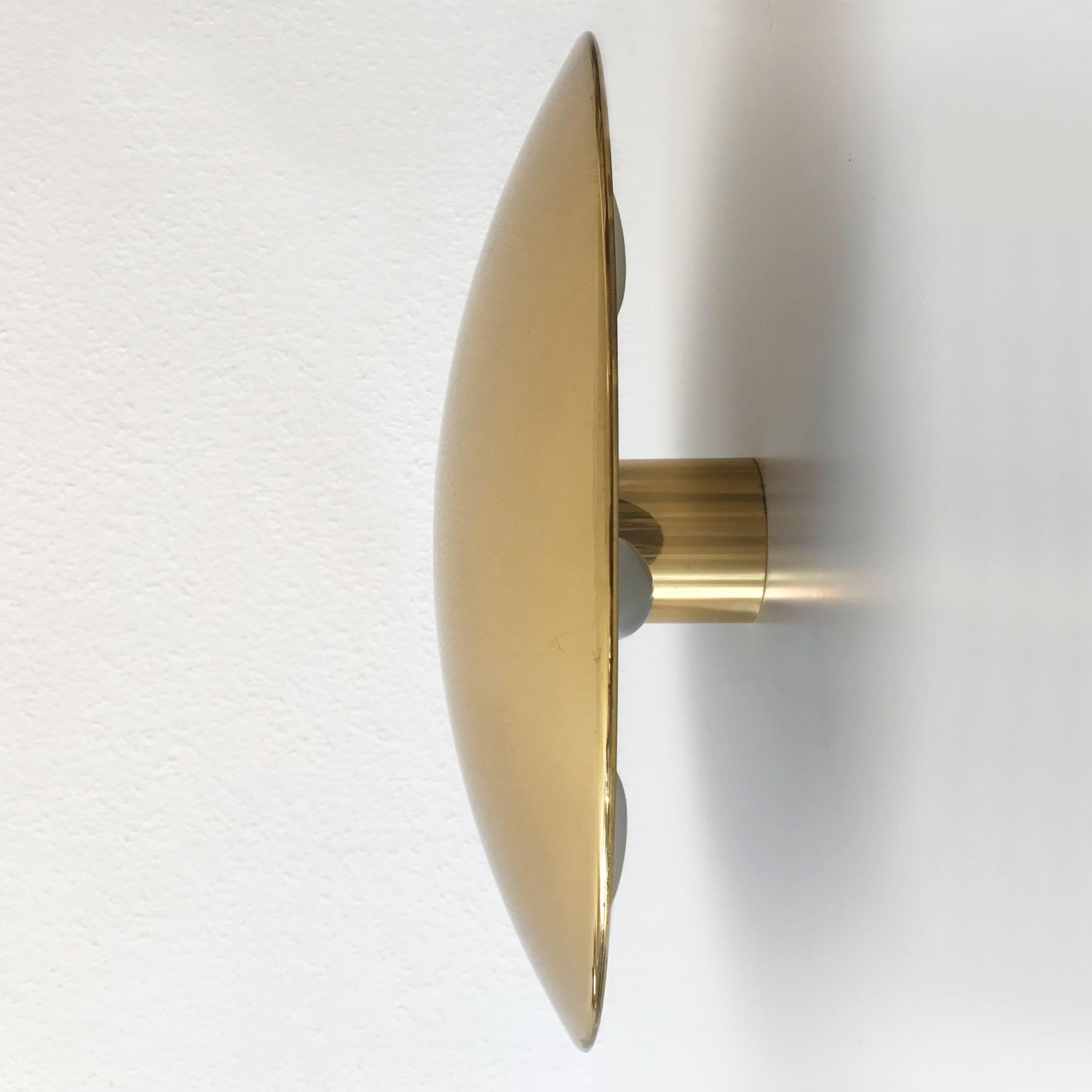 Brass Modernist Flush Mount or Wall Lamp by Florian Schulz, Germany, 1980s