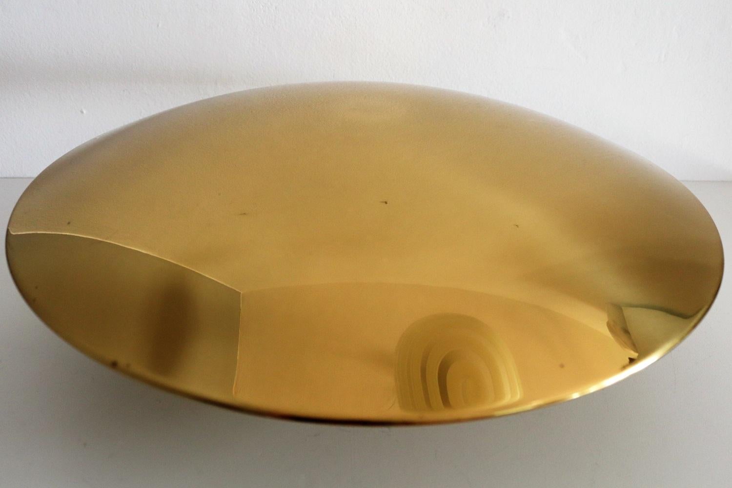 German Modernist Flushmount or Wall Light in Brass by Florian Schulz, 1980s
