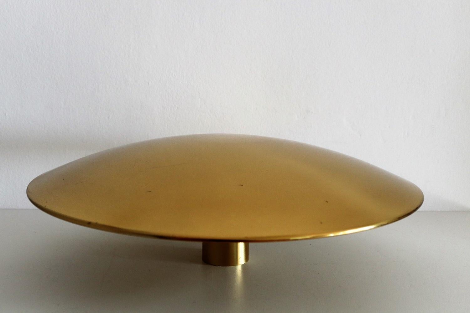 Late 20th Century Modernist Flushmount or Wall Light in Brass by Florian Schulz, 1980s