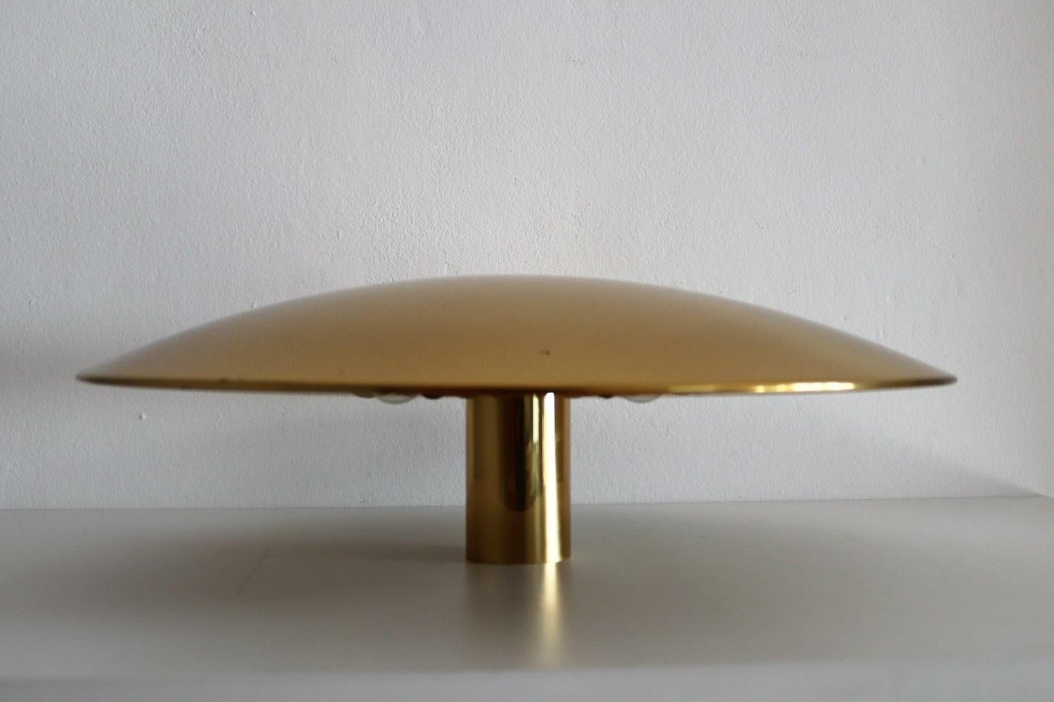 Modernist Flushmount or Wall Light in Brass by Florian Schulz, 1980s 2