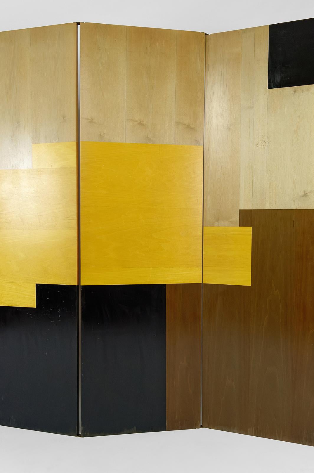 Late 20th Century Modernist folding screen / room divider / paravent in Art Deco style, Circa 1970