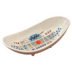 Modernistische Keramikschüssel mit Fuß / Catch All von Richard Saar