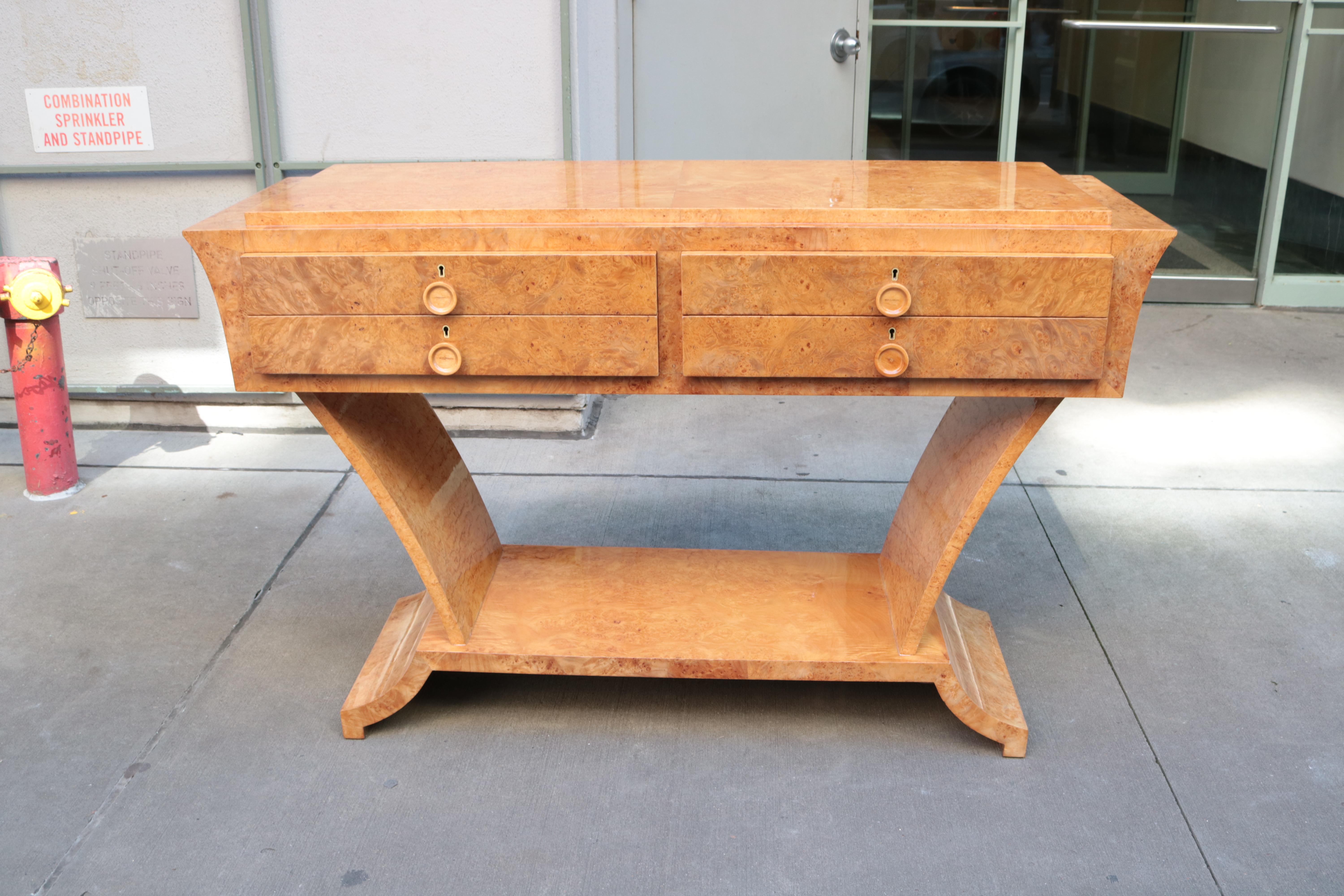 French Modernist Four Drawer Console For Sale
