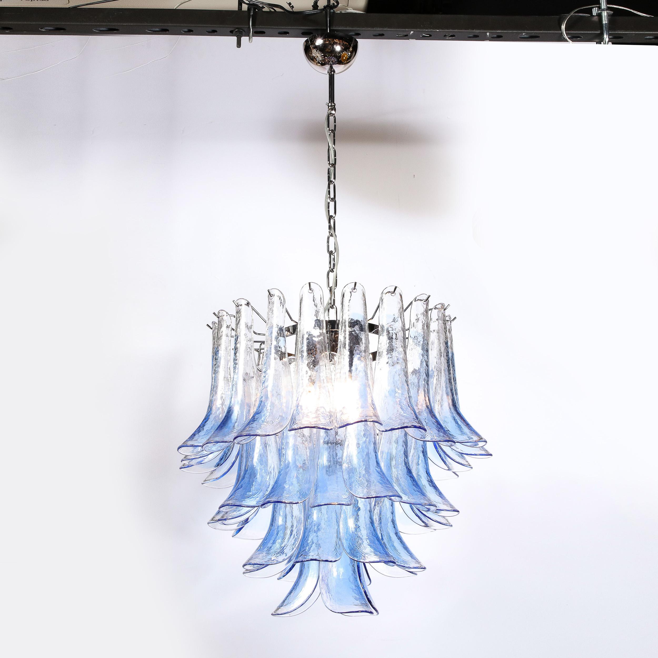 feather glass chandelier
