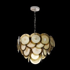 Modernist Four Tier Smoked Topaz Disc Murano Glass Chandelier w/ Chrome Fittings