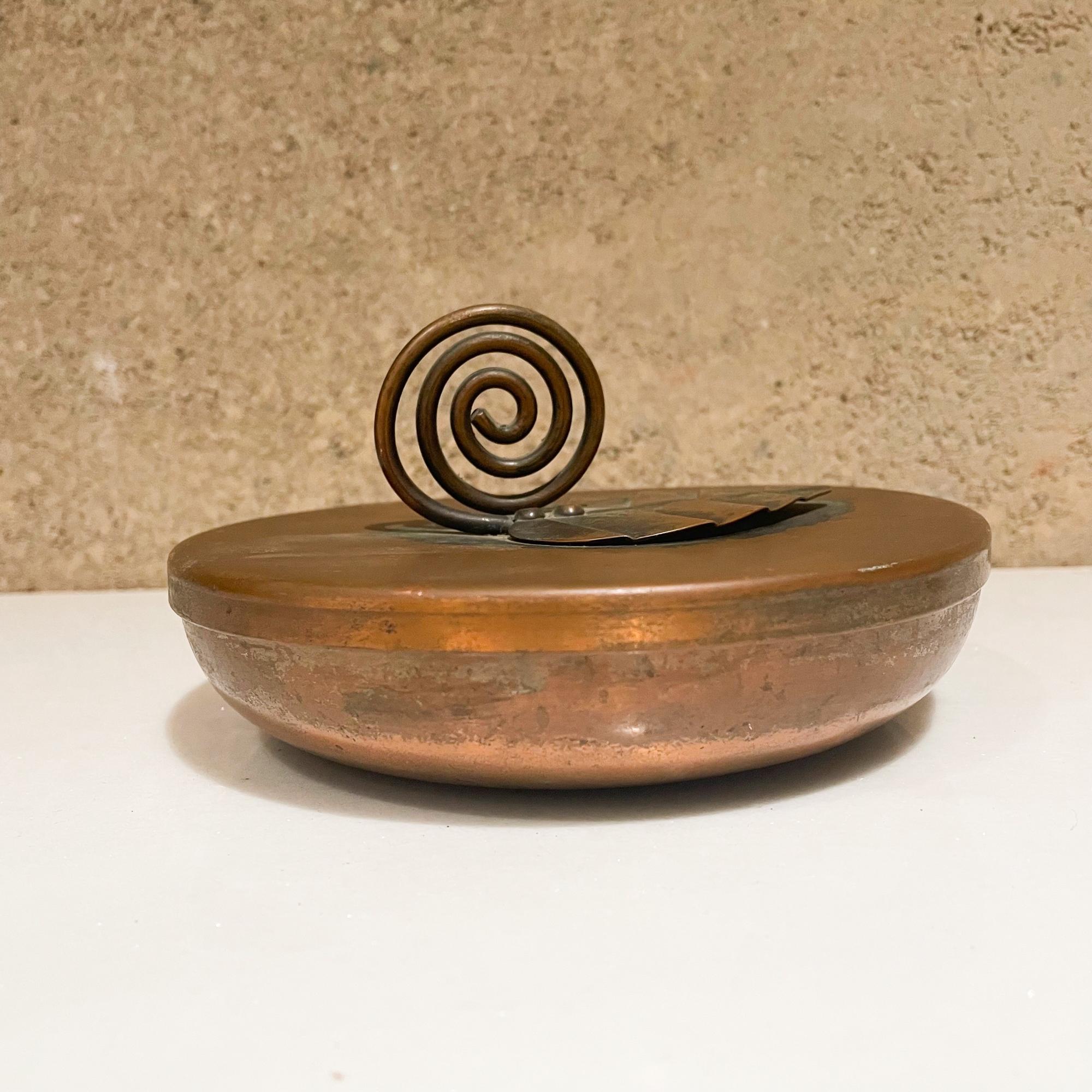 American Modernist Francisco Rebajes Copper Lidded Dish Handwrought Sculptural, 1950s