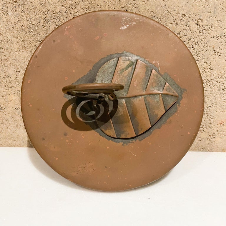 Modernist Francisco Rebajes Copper Lidded Dish Handwrought Sculptural, 1950s For Sale 1