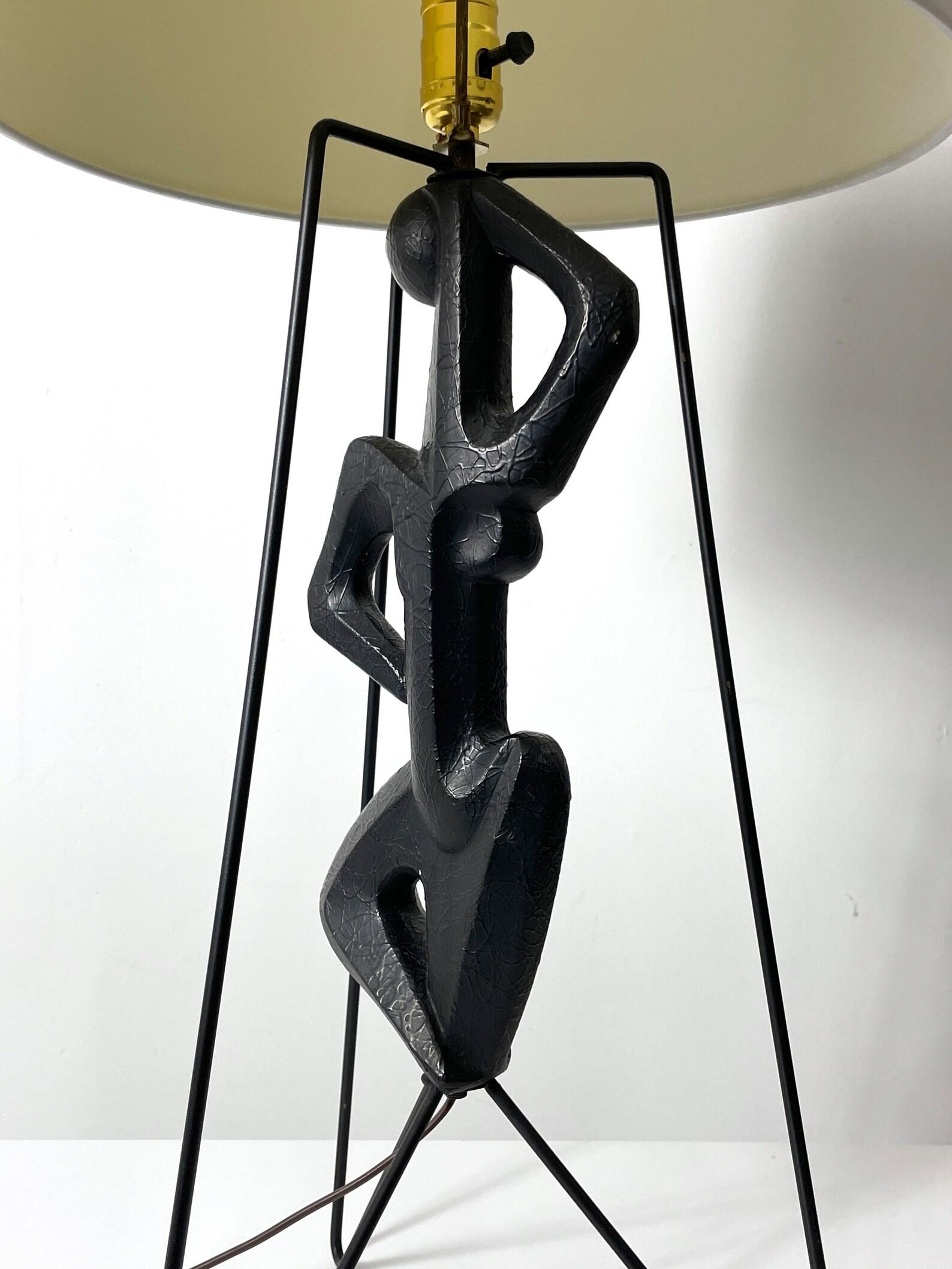 Modernist Frederic Weinberg Figural Iron Hairpin Table Lamp 1950s  For Sale 2
