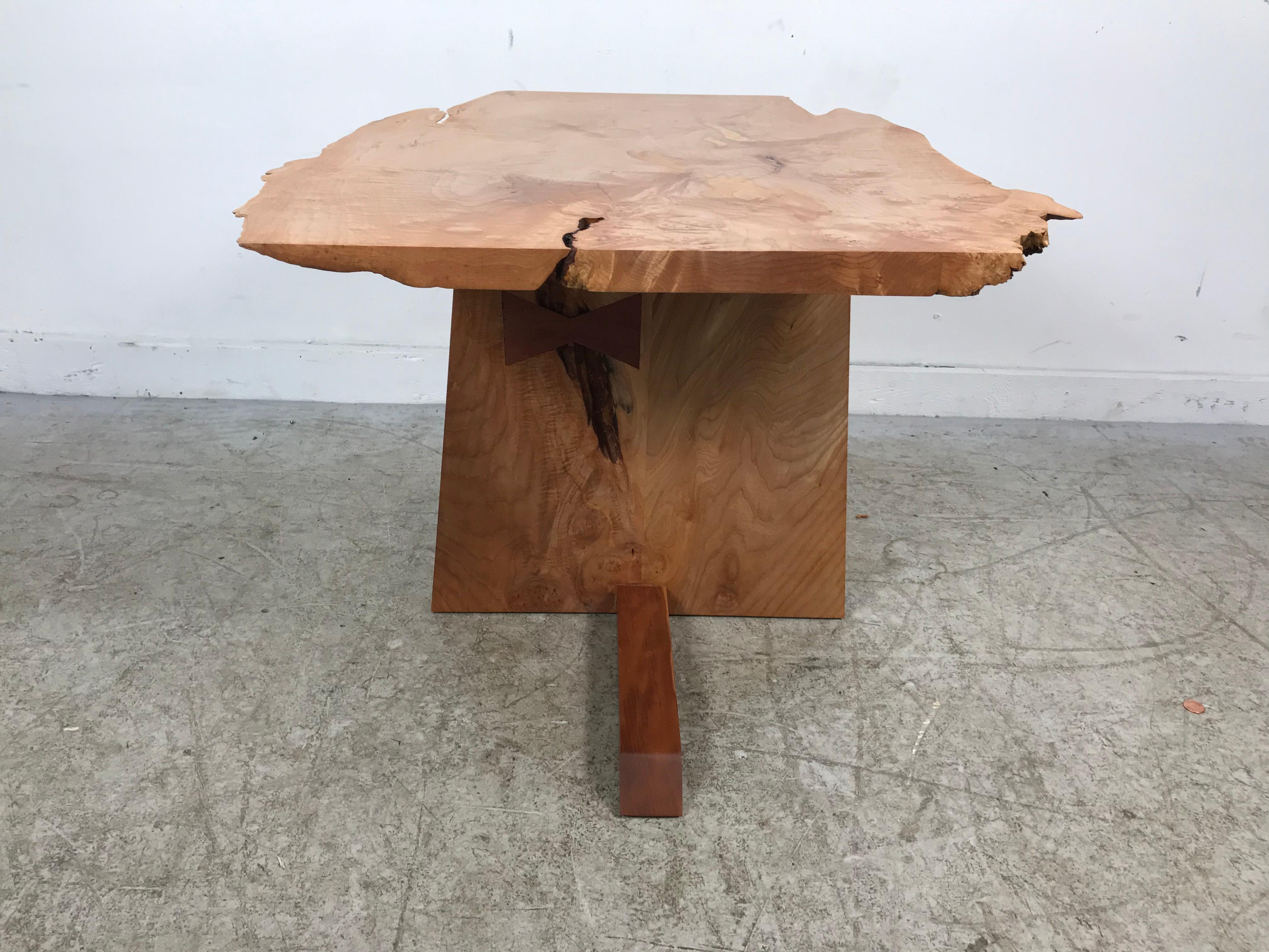 American Modernist Free Edge Table in the Manner of George Nakashima by Alex Phillips