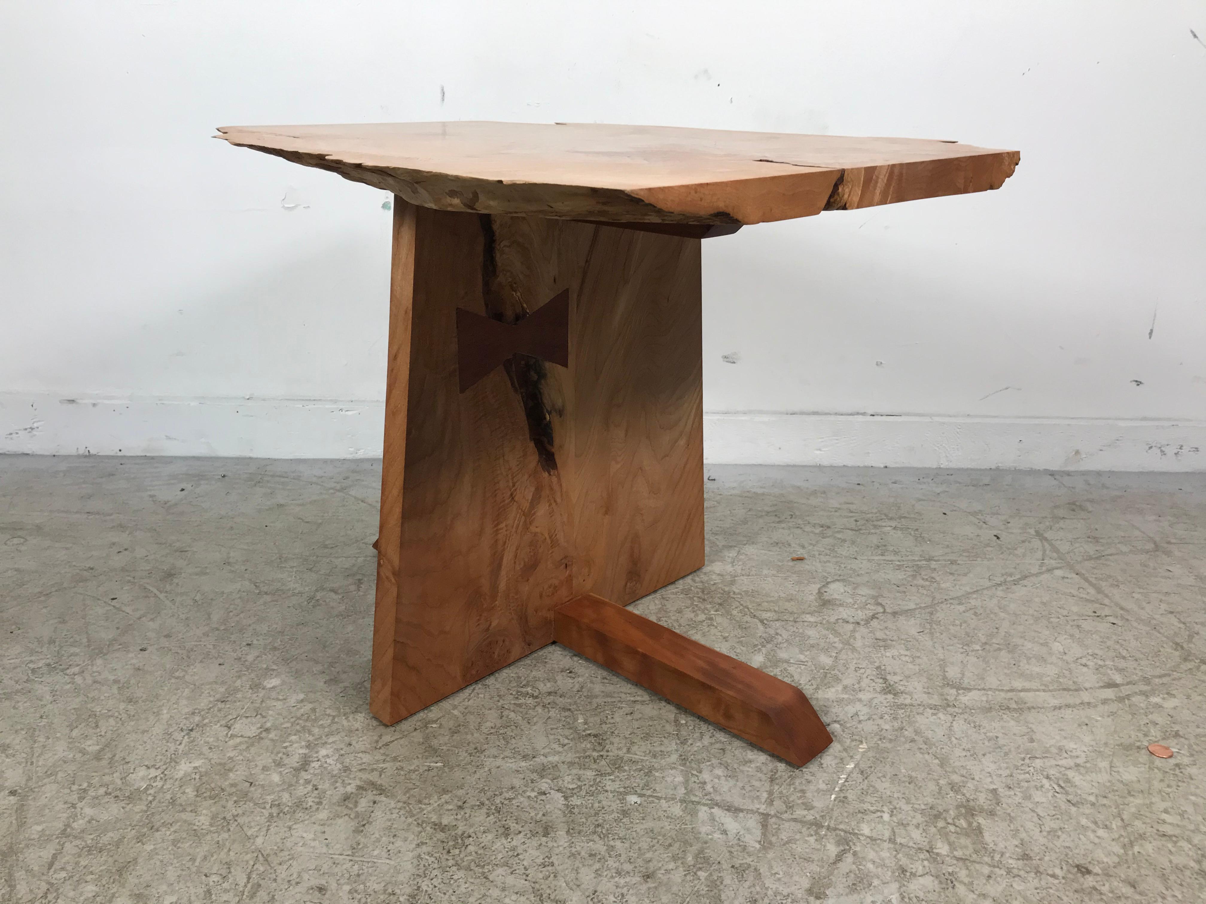 Hand-Crafted Modernist Free Edge Table in the Manner of George Nakashima by Alex Phillips