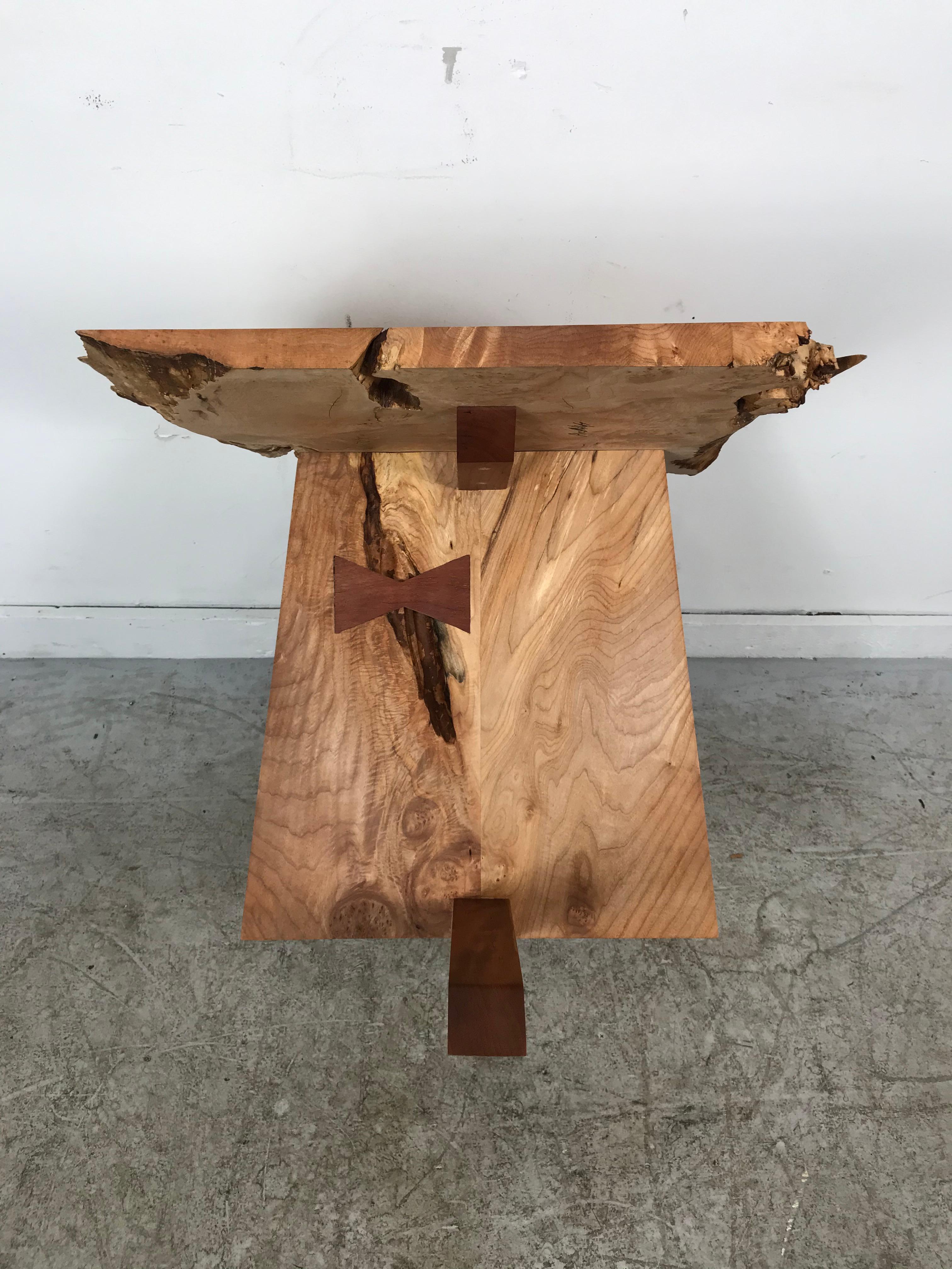 Cherry Modernist Free Edge Table in the Manner of George Nakashima by Alex Phillips