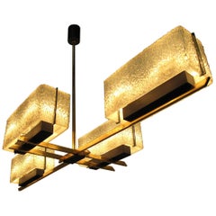 Modernist French 1960s "Madmen" Chandelier by Maison Arlus