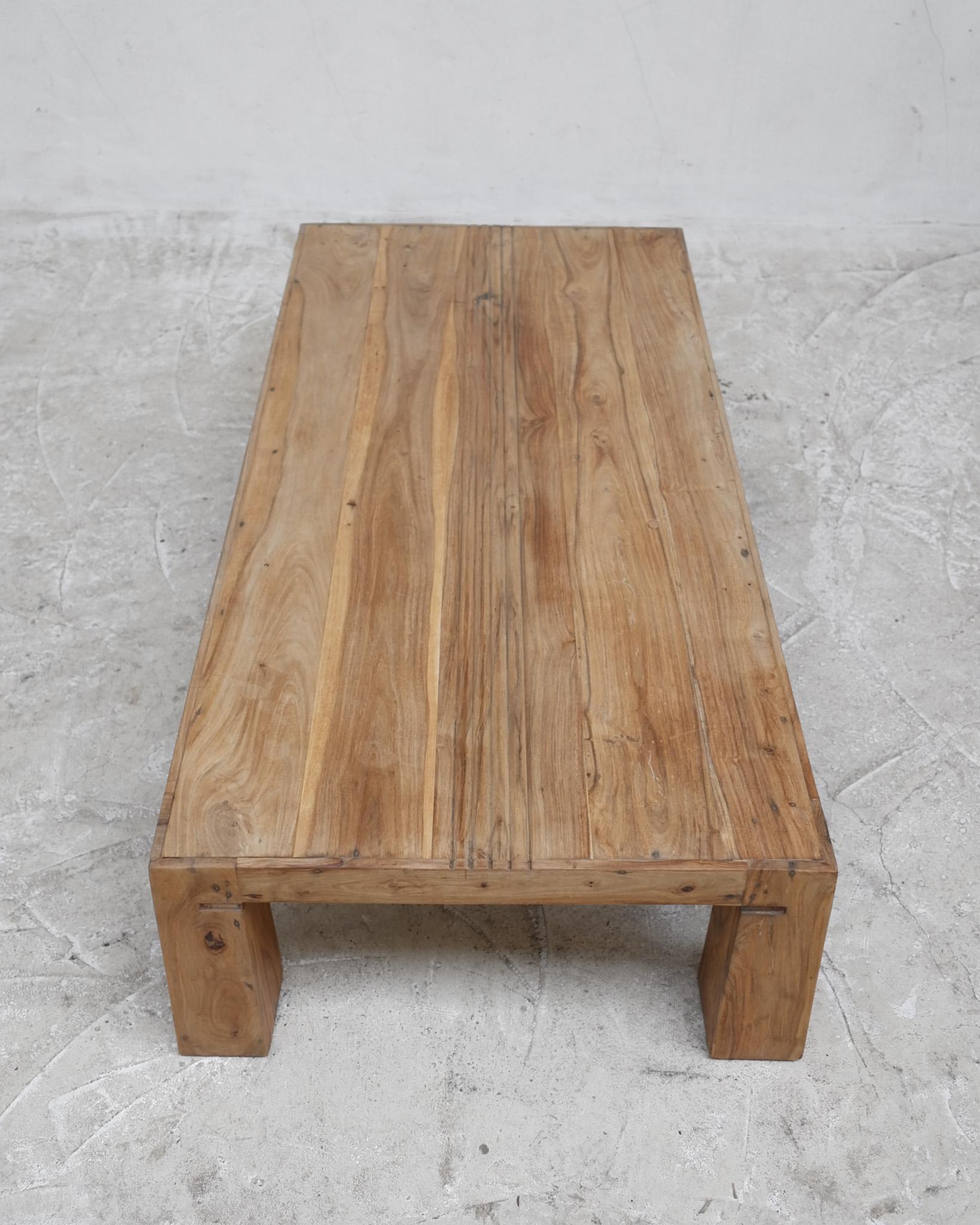 Late 20th Century Modernist French 1970s Fruitwood Coffee Table For Sale