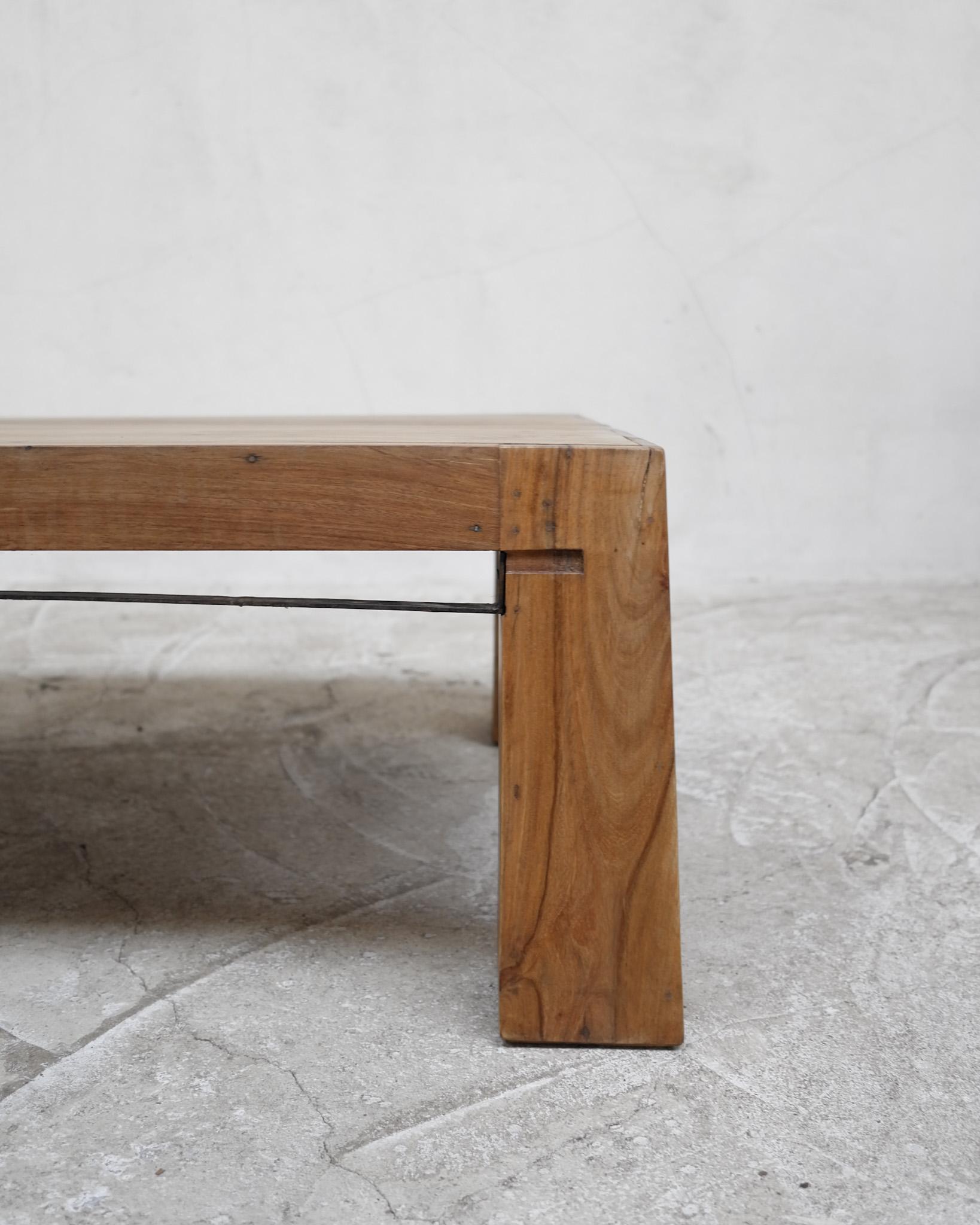 Modernist French 1970s Fruitwood Coffee Table For Sale 2