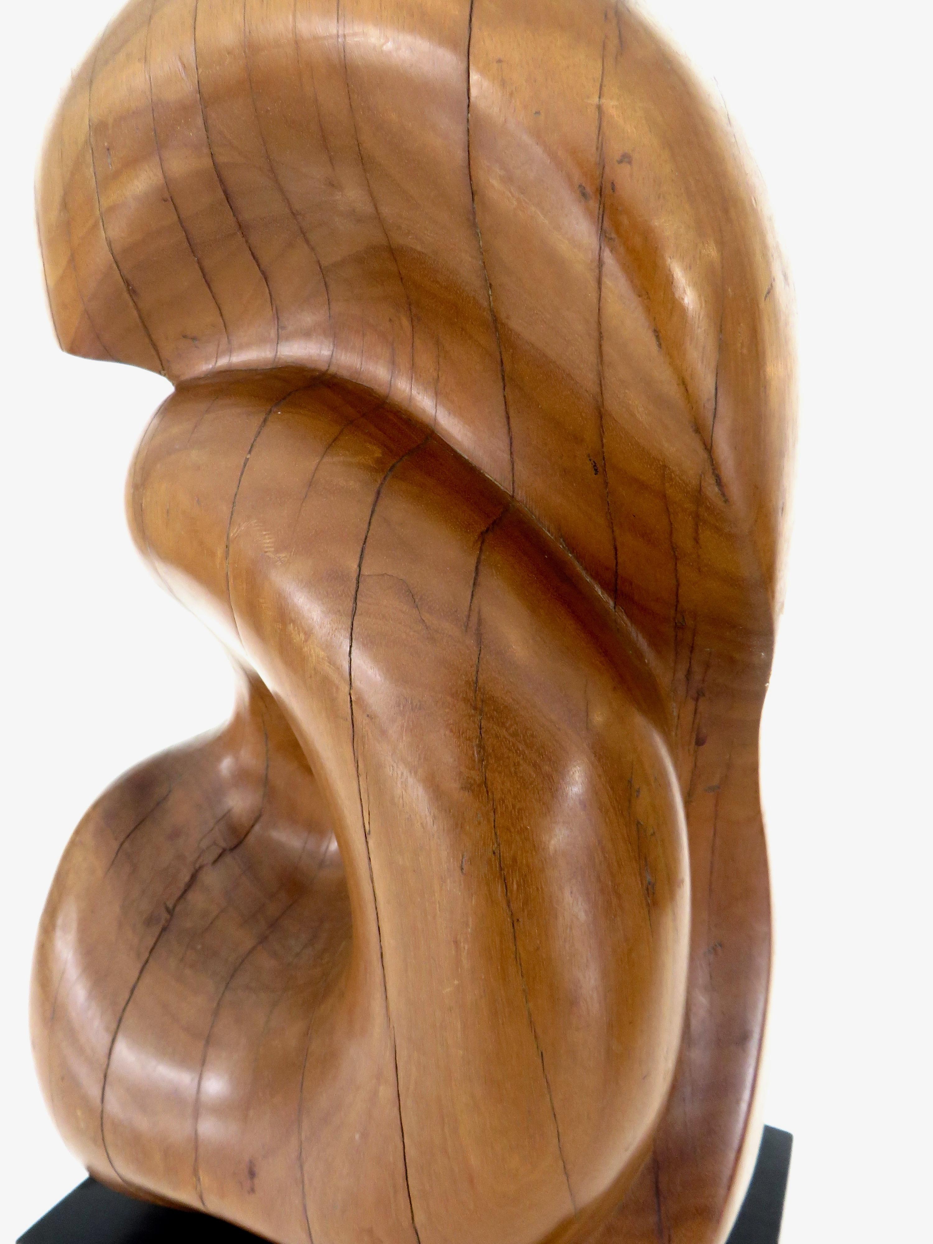 Modernist French Abstract Carved Wood Bio Morphic Sculpture 7