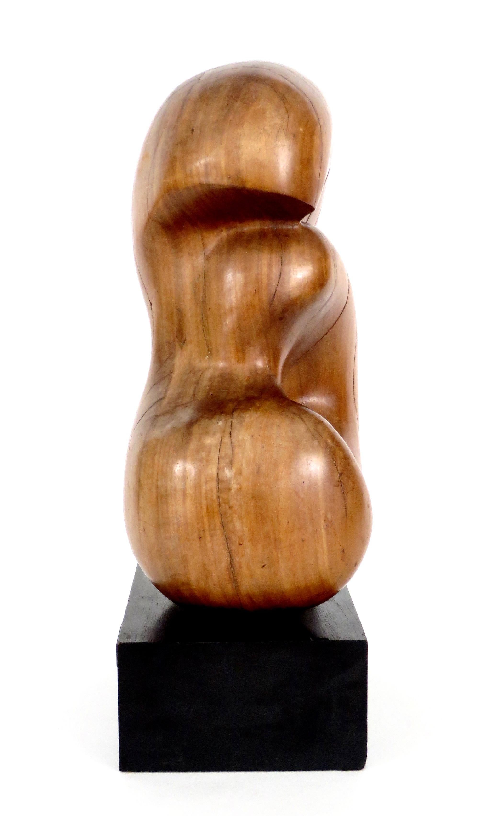 Modernist French Abstract Carved Wood Bio Morphic Sculpture In Good Condition In Chicago, IL