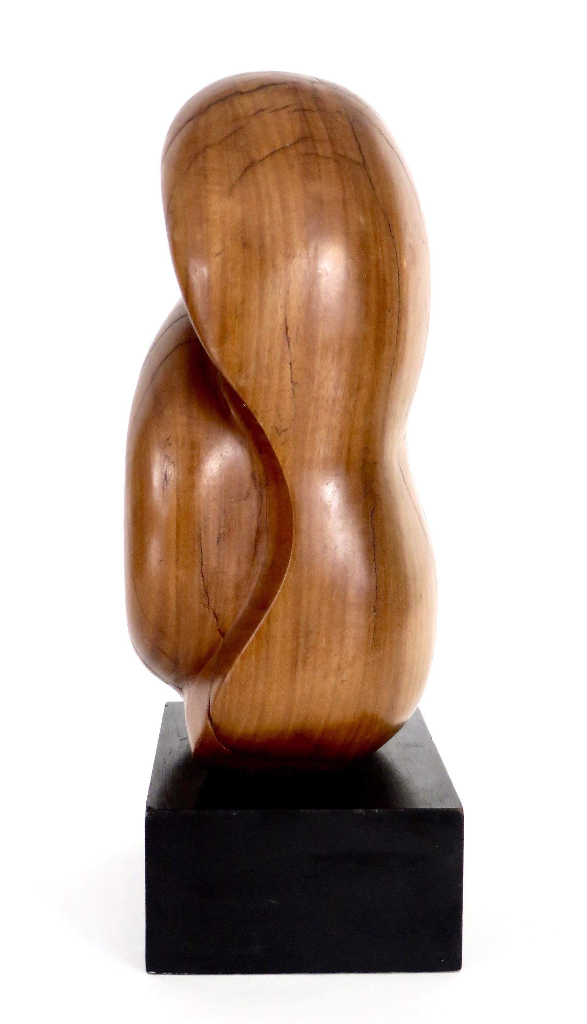 Mid-20th Century Modernist French Abstract Carved Wood Bio Morphic Sculpture