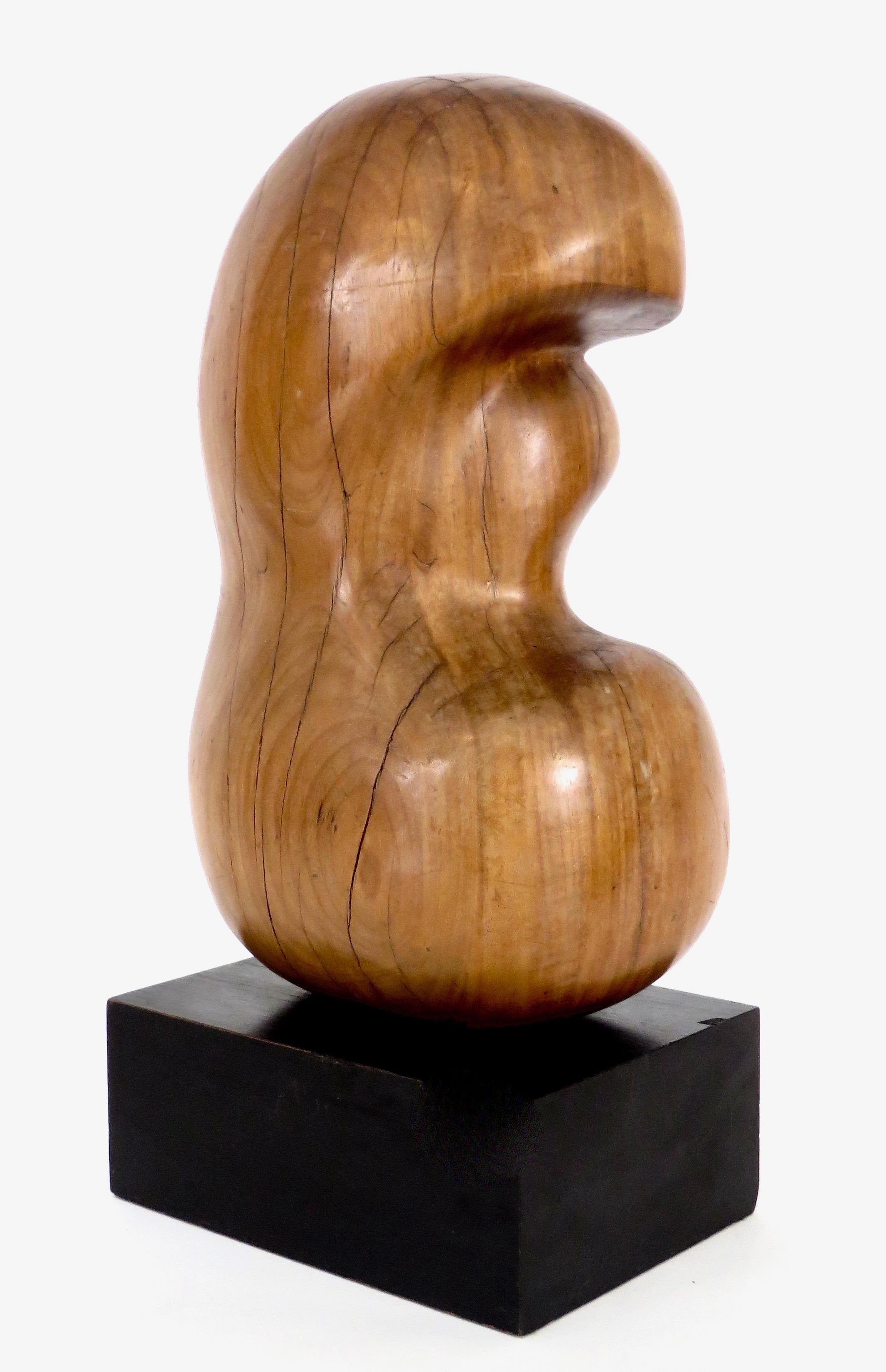 Modernist French Abstract Carved Wood Bio Morphic Sculpture 2