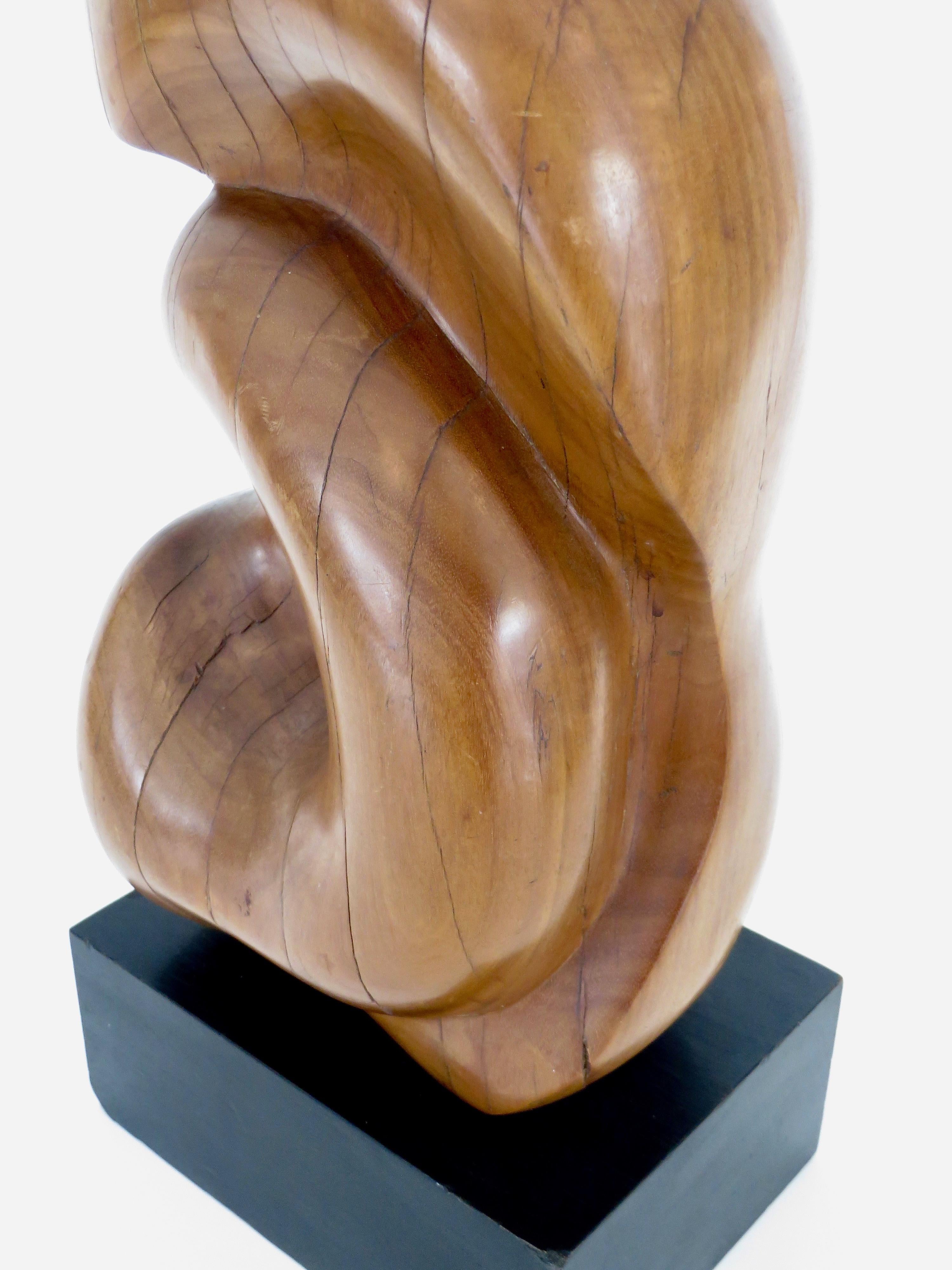 Modernist French Abstract Carved Wood Bio Morphic Sculpture 4