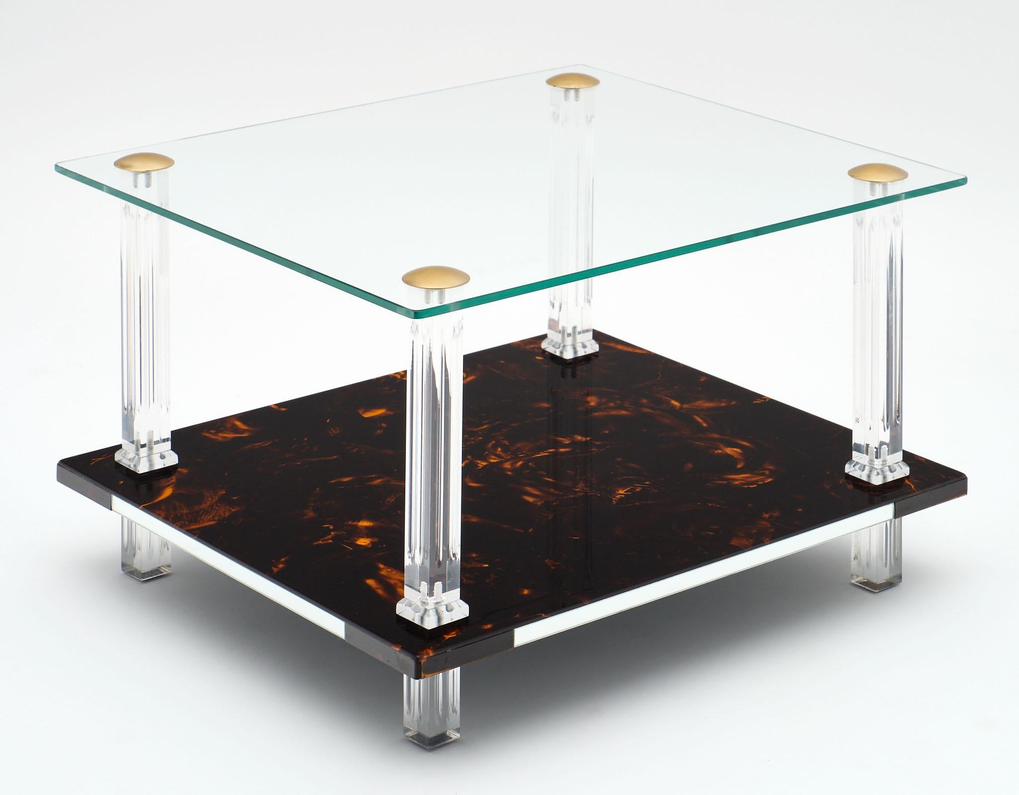 Mid-Century Modern Modernist French Altuglass and Lucite Side Tables