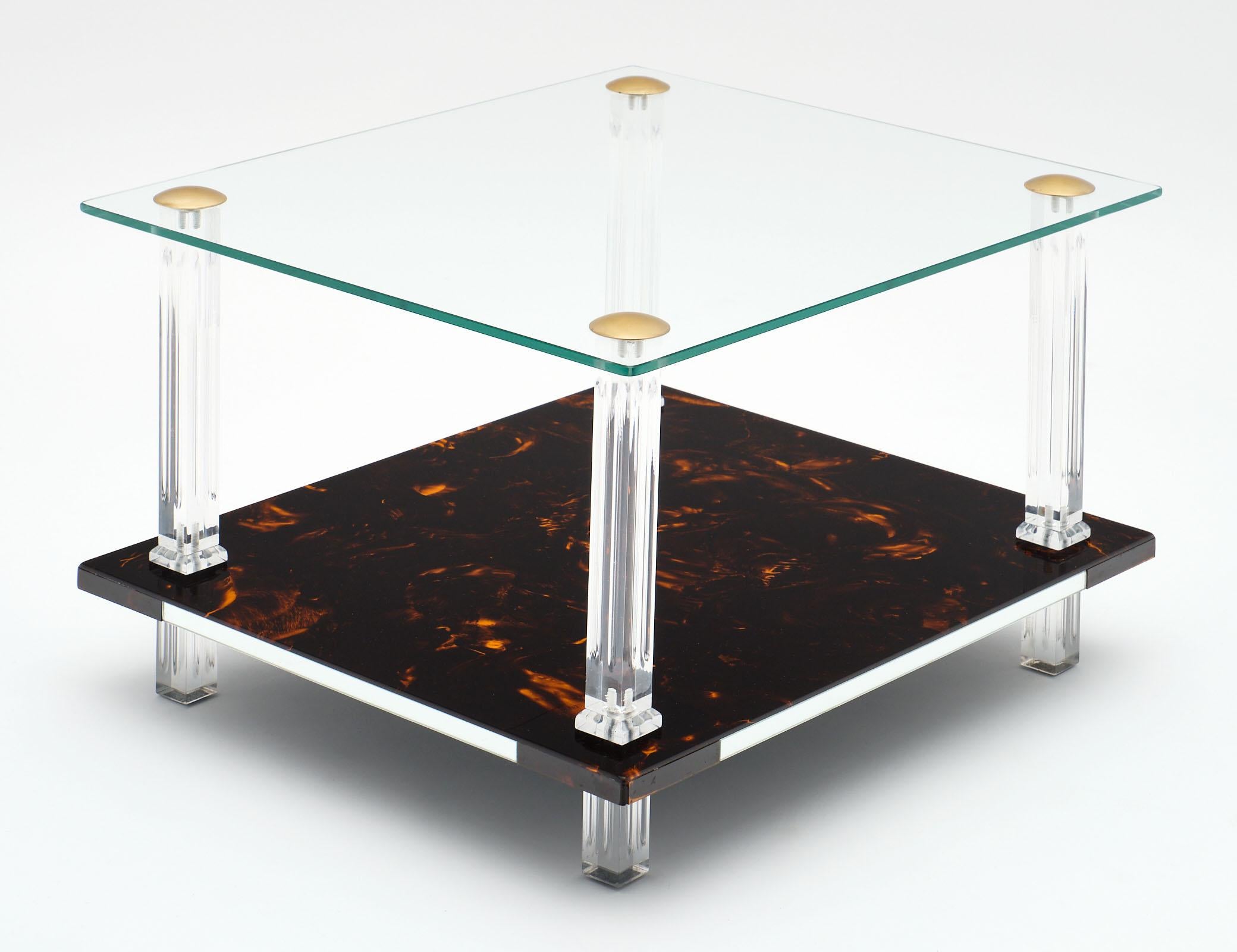 Modernist French Altuglass and Lucite Side Tables In Good Condition In Austin, TX