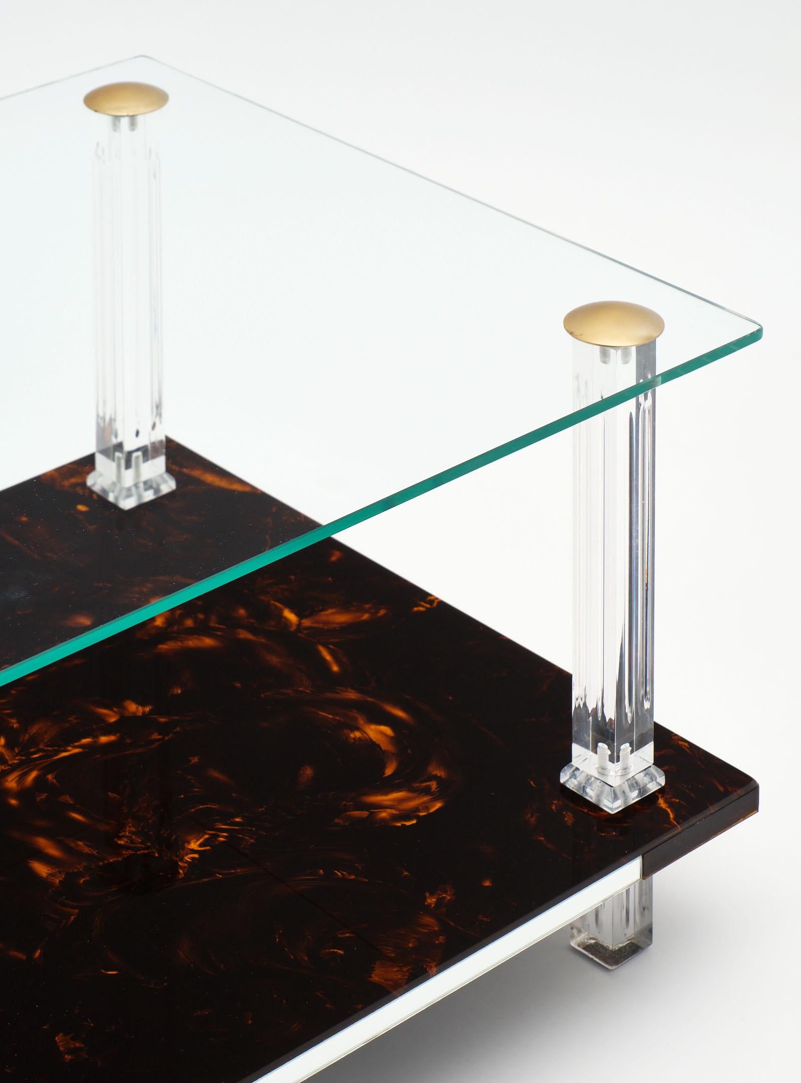 Late 20th Century Modernist French Altuglass and Lucite Side Tables