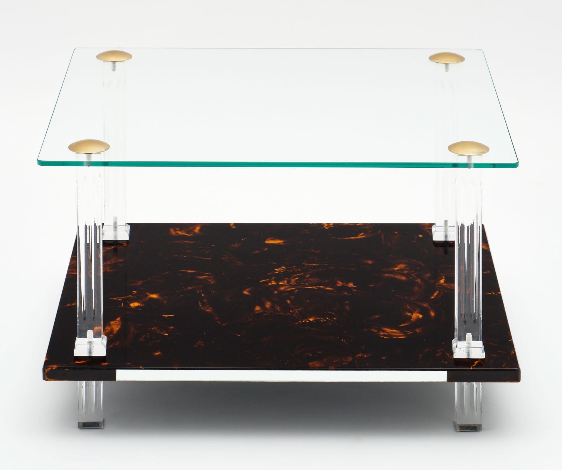 Modernist French Altuglass and Lucite Side Tables 1