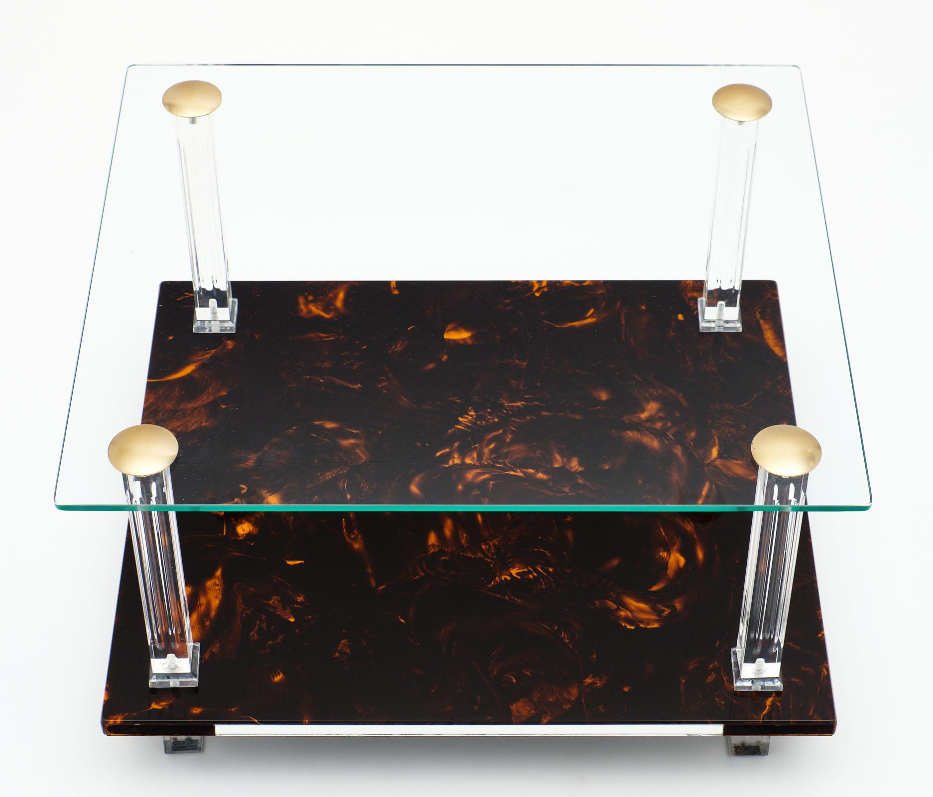 Modernist French Altuglass and Lucite Side Tables 2