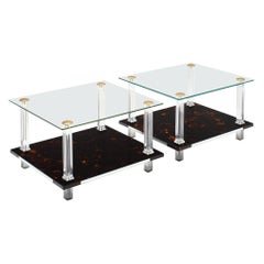 Modernist French Altuglass and Lucite Side Tables