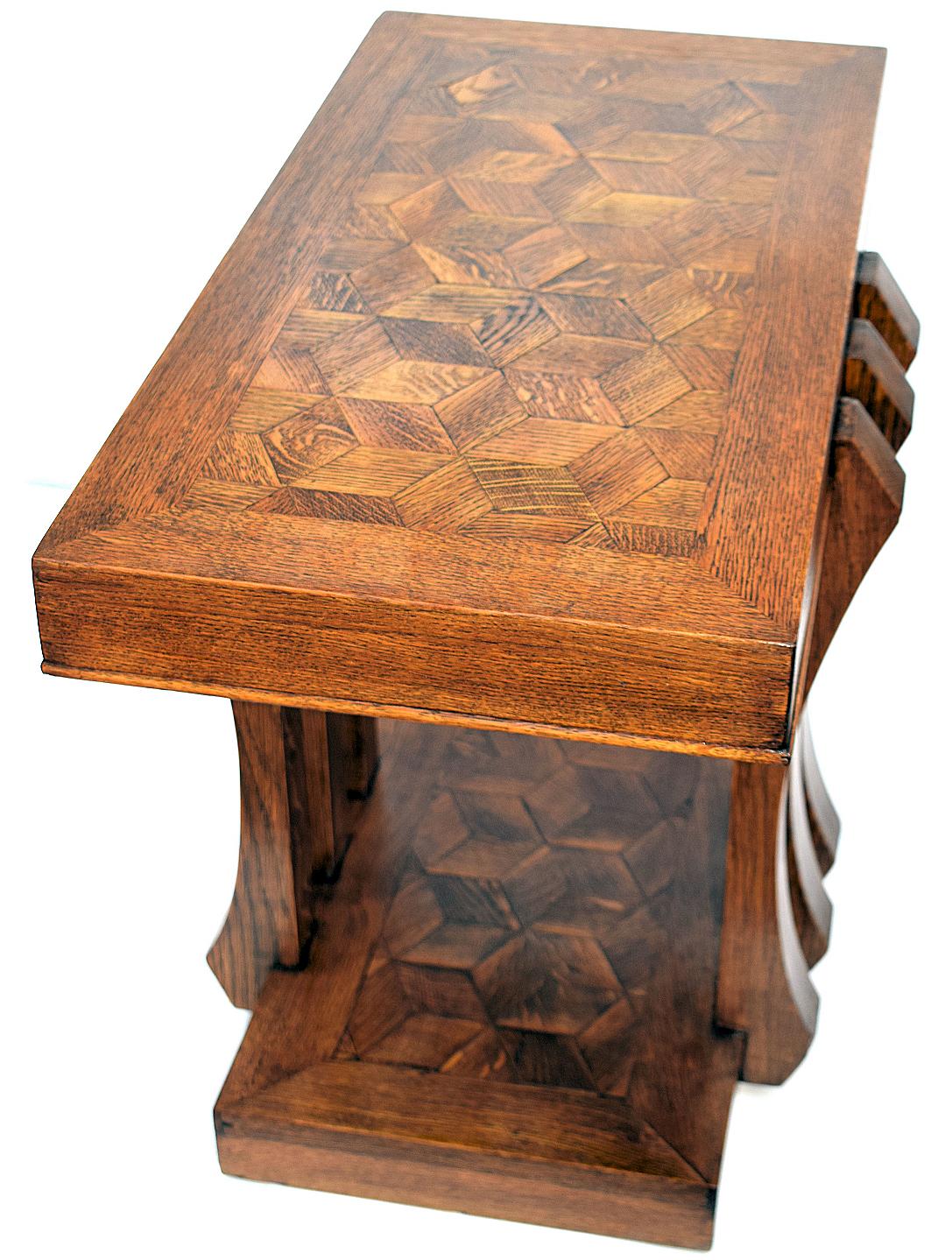 20th Century Modernist French Art Deco Oak Console Table