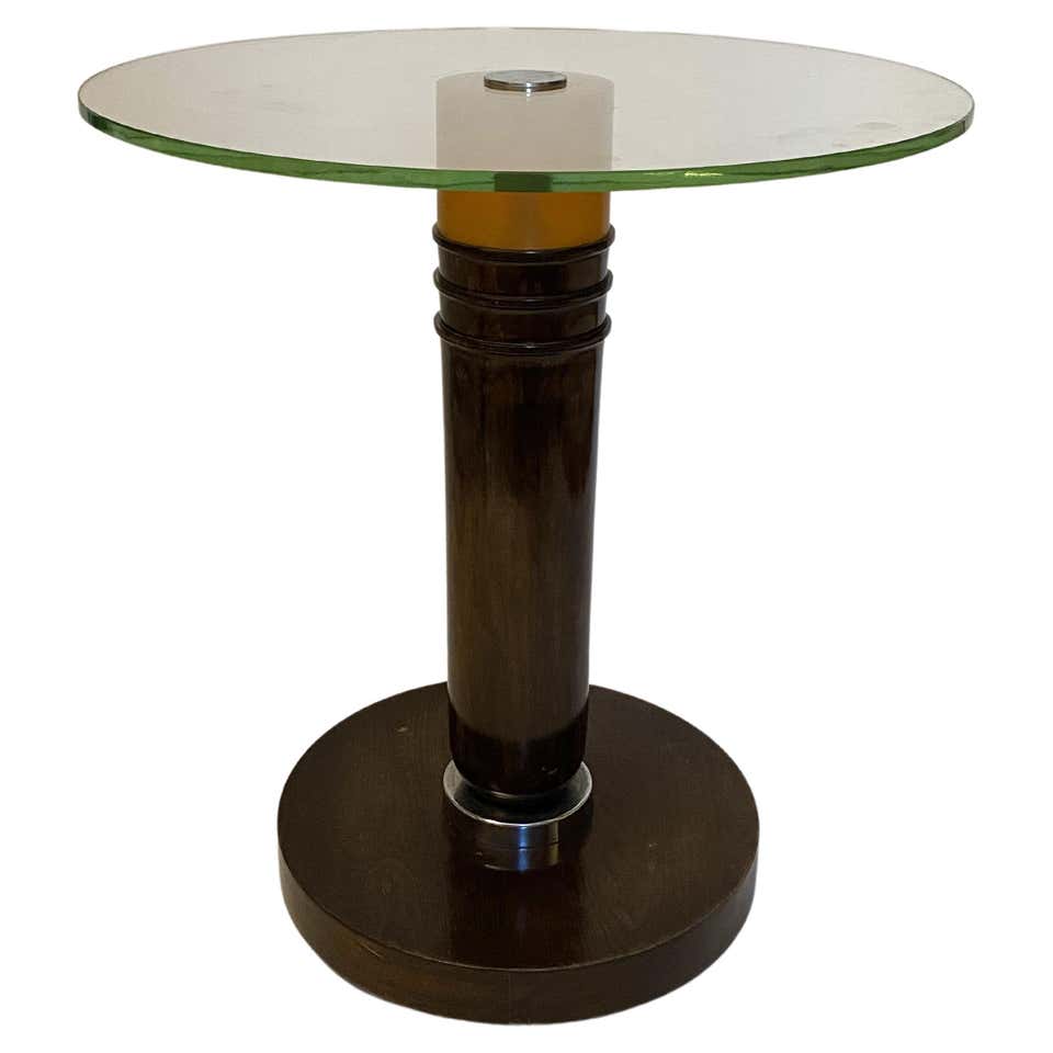 Art Deco Round Black Shellac Italian Side Table, 1930 For Sale at ...