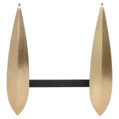 Modernistische französische Bronze-Andirons