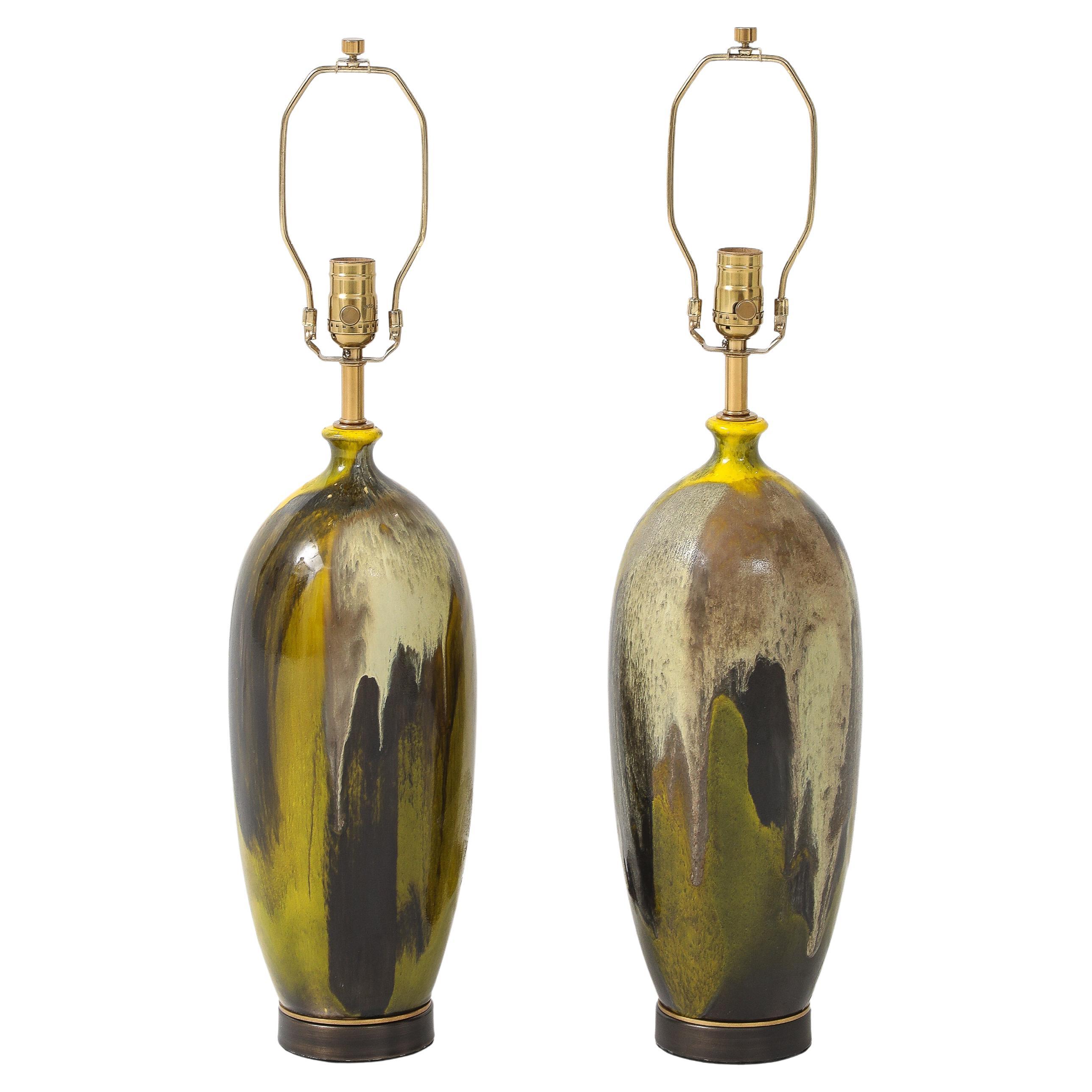Französische modernistische Keramiklampen im Angebot