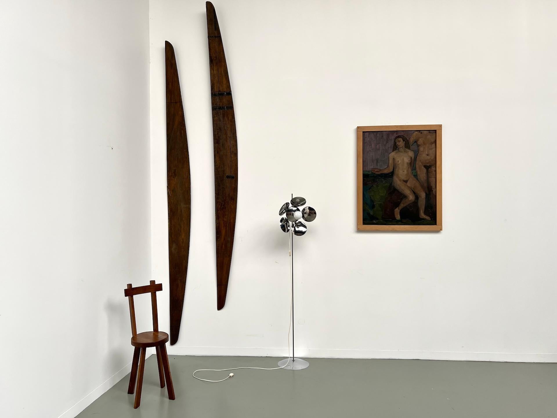 Modernist french chrome flower-shaped floor lamp, circa 1970 For Sale 2
