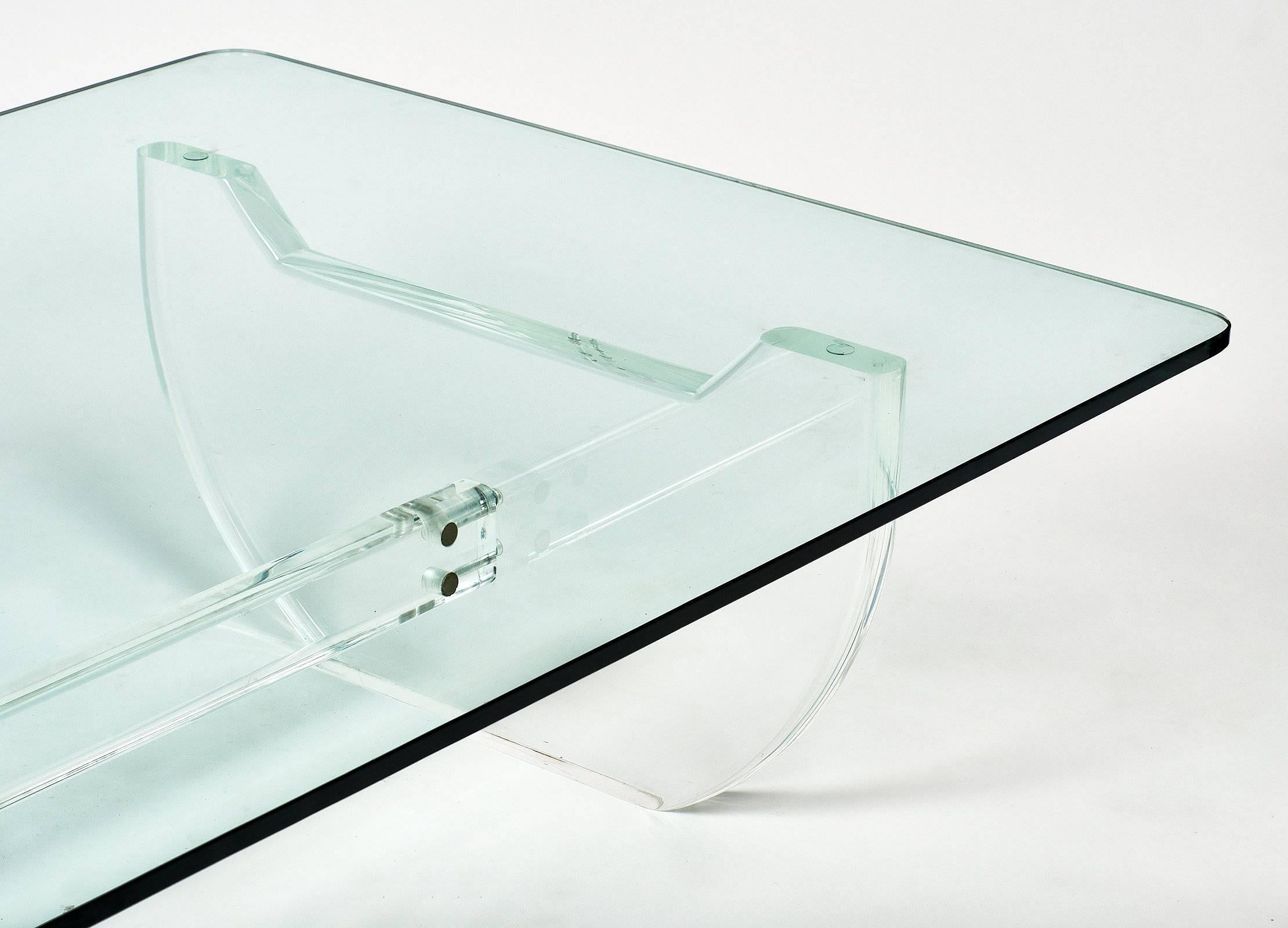 Mid-Century Modern Modernist French Lucite Coffee Table