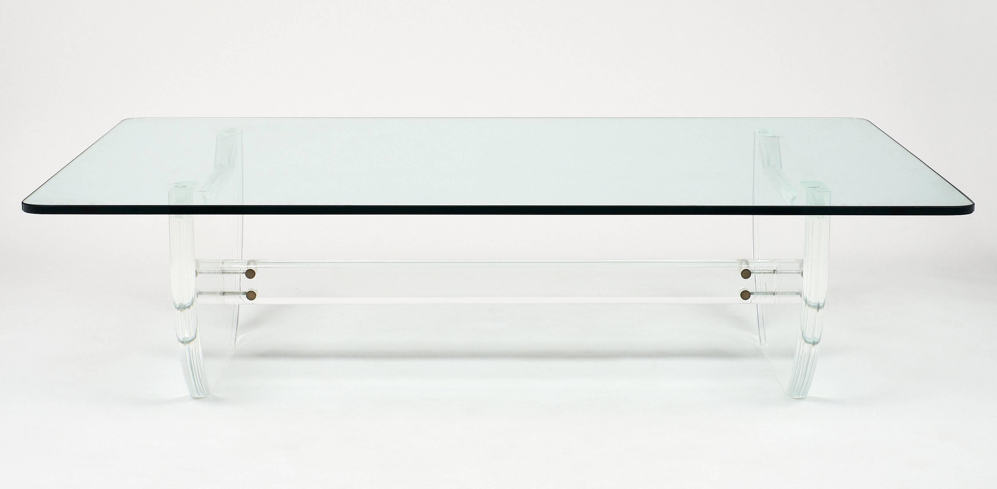 Modernist French Lucite Coffee Table In Excellent Condition In Austin, TX