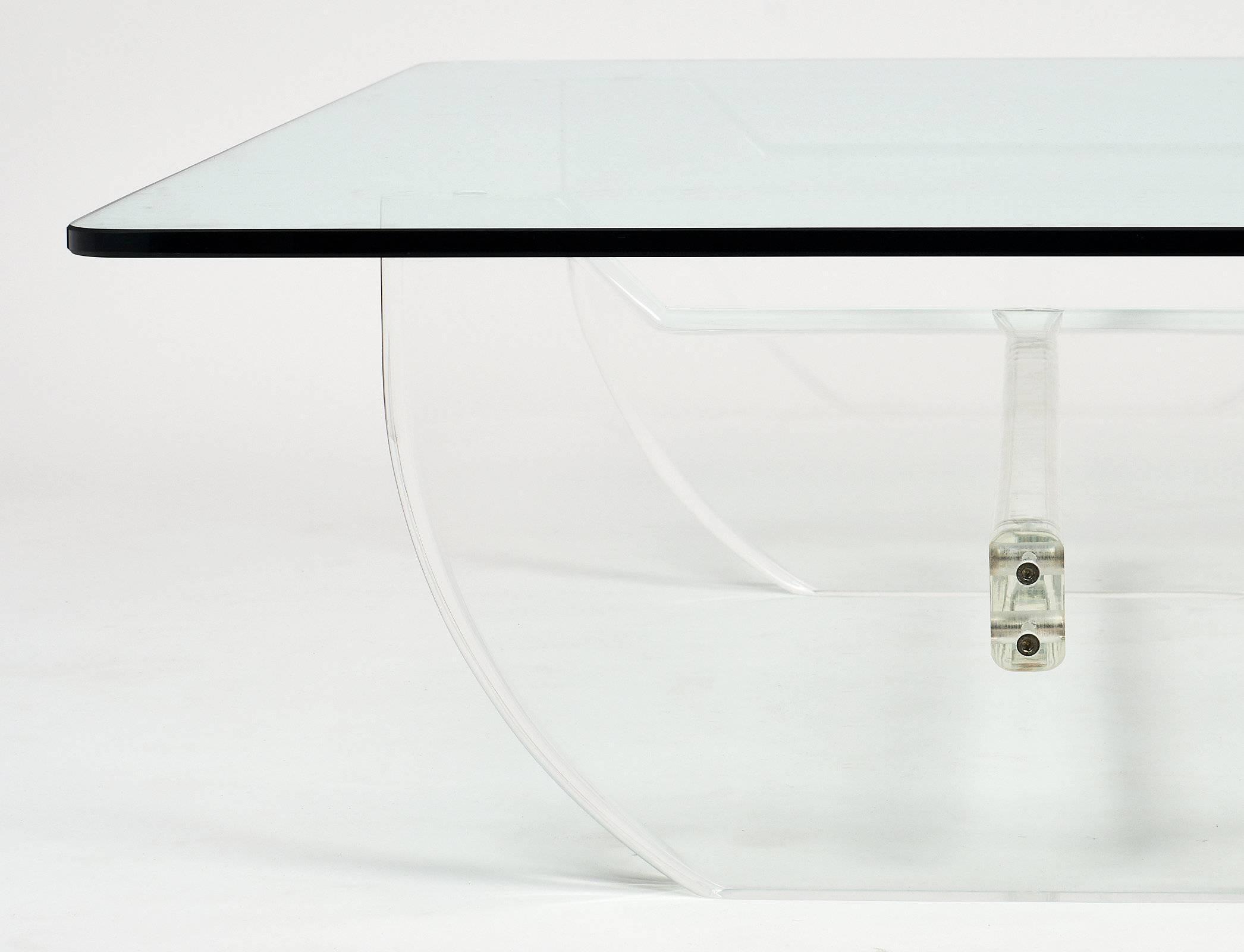 Late 20th Century Modernist French Lucite Coffee Table