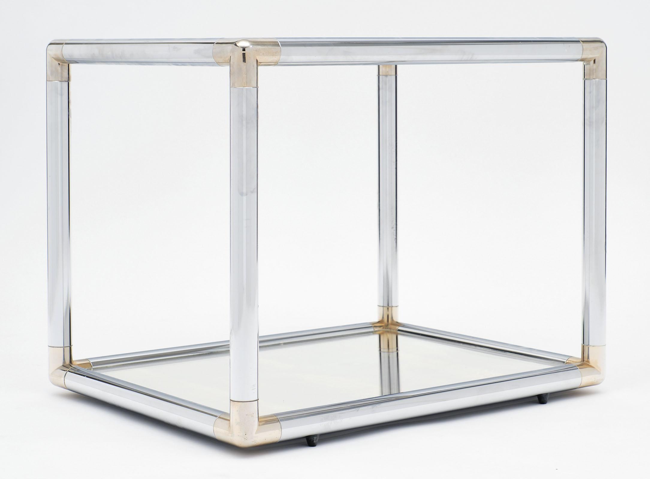 Glass Modernist French Side Table