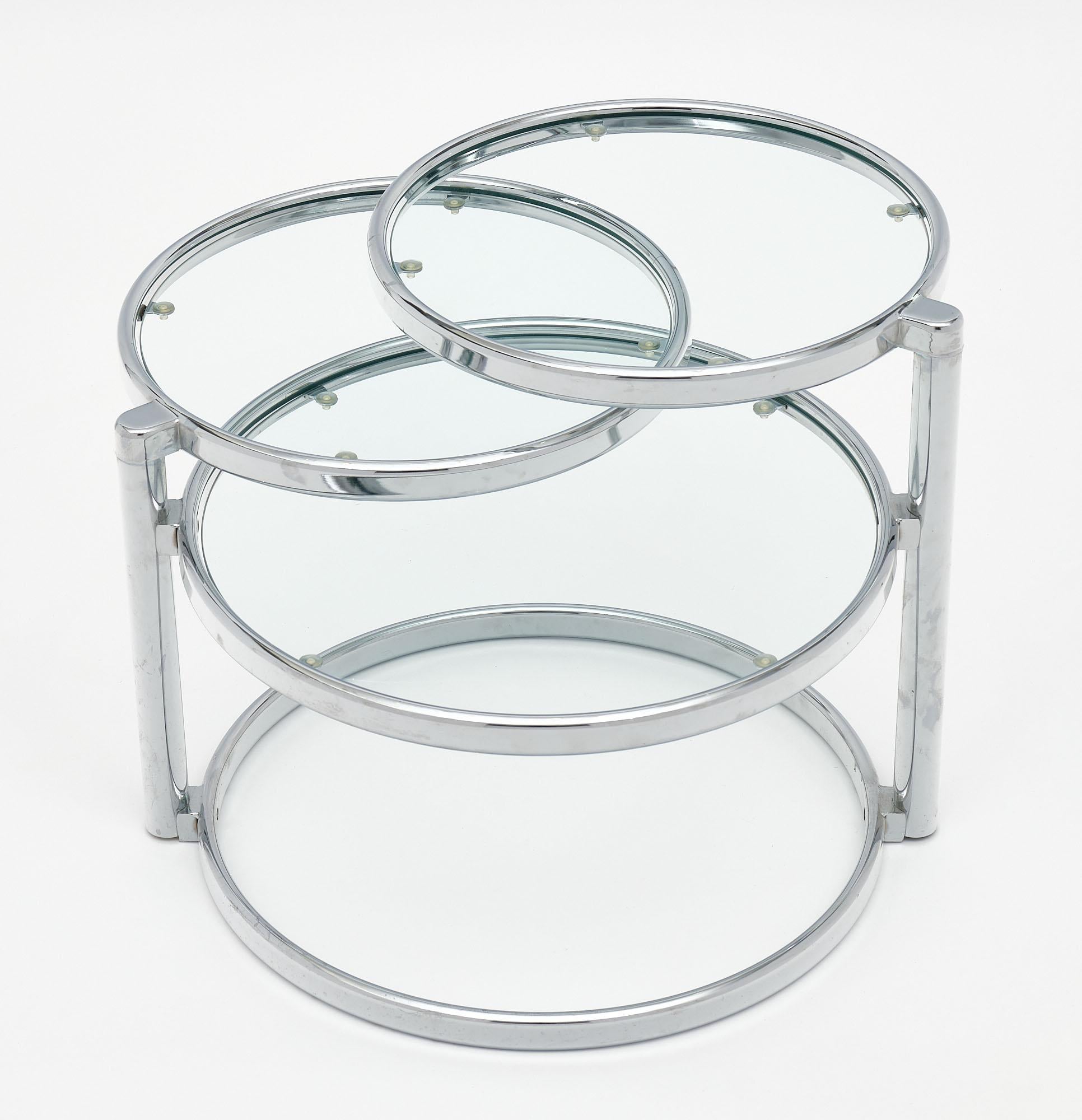 Steel Modernist French Side Table For Sale