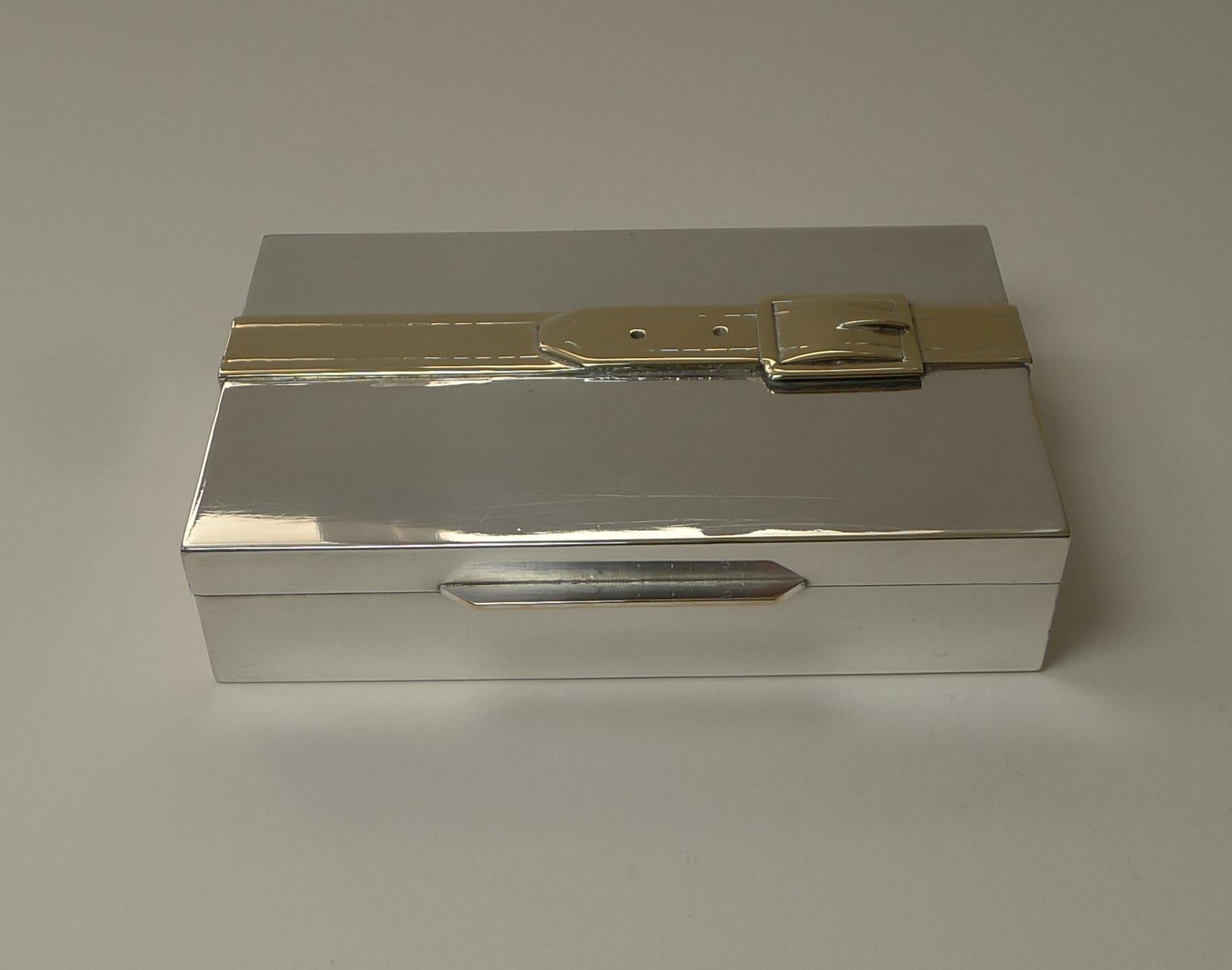 Mid-Century Modern Modernist French Silver Plated Belt & Buckle Box by Maria Pergay