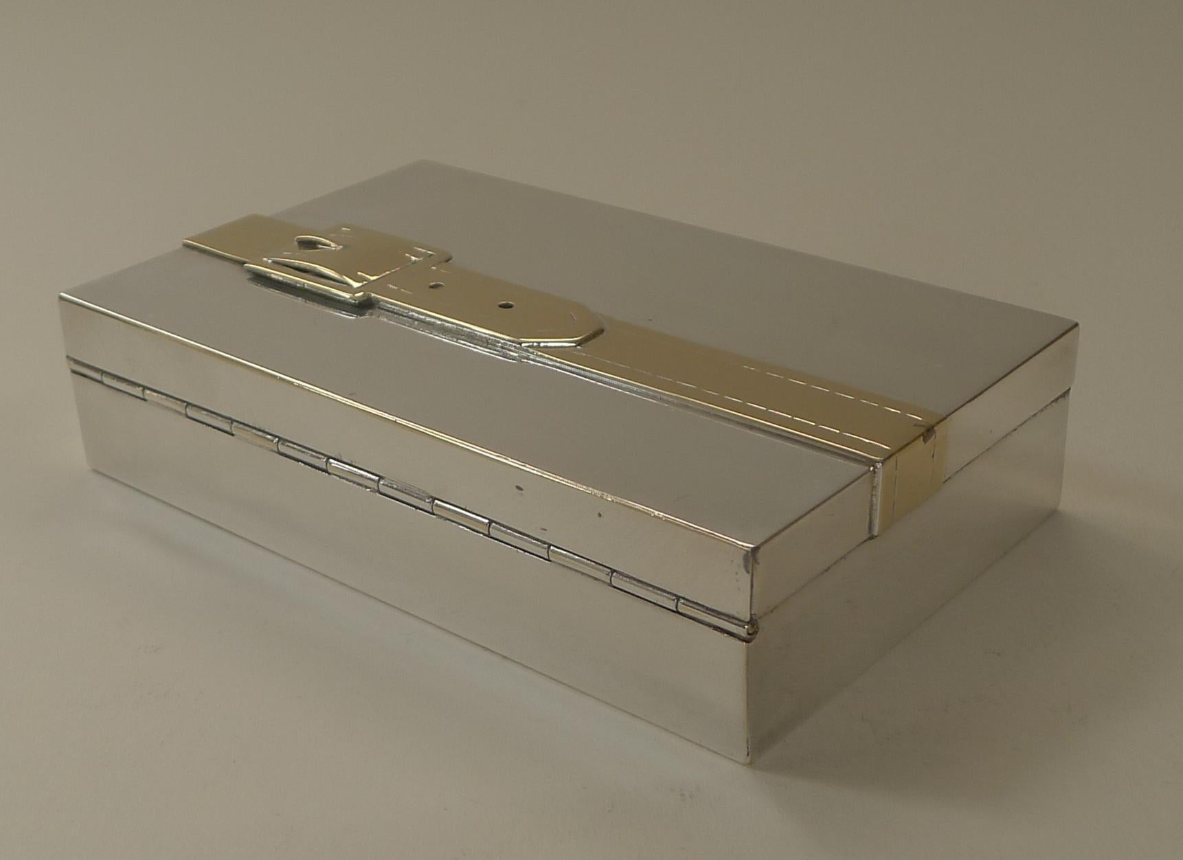 Mid-20th Century Modernist French Silver Plated Belt & Buckle Box by Maria Pergay