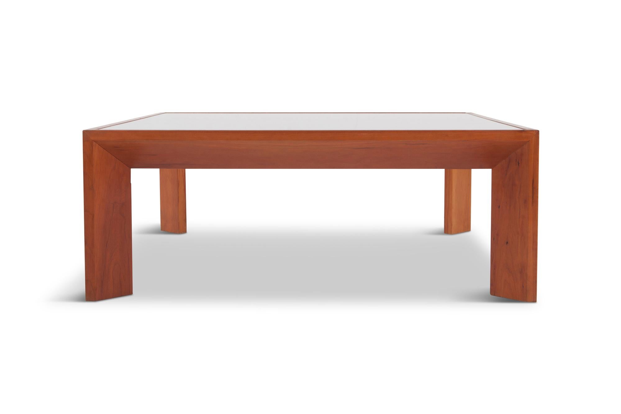 Mid-20th Century Modernist French Square Coffee Table in Elm in the Style of Jean Royere