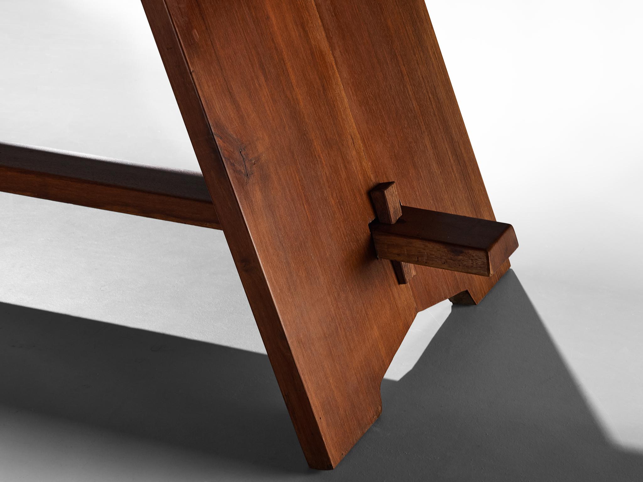 Mid-20th Century Modernist French Table in Meranti Wood For Sale