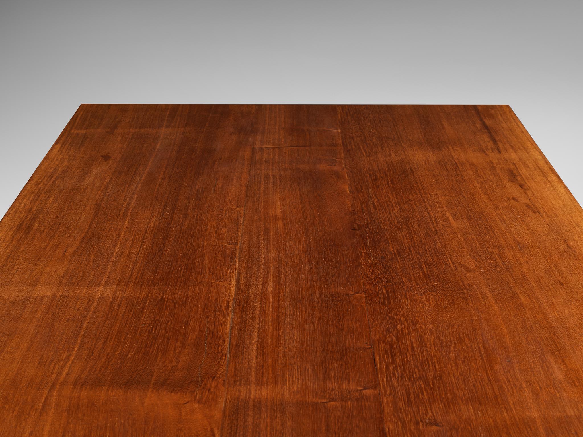 Modernist French Table in Meranti Wood For Sale 4