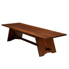 Modernist French Table in Meranti Wood
