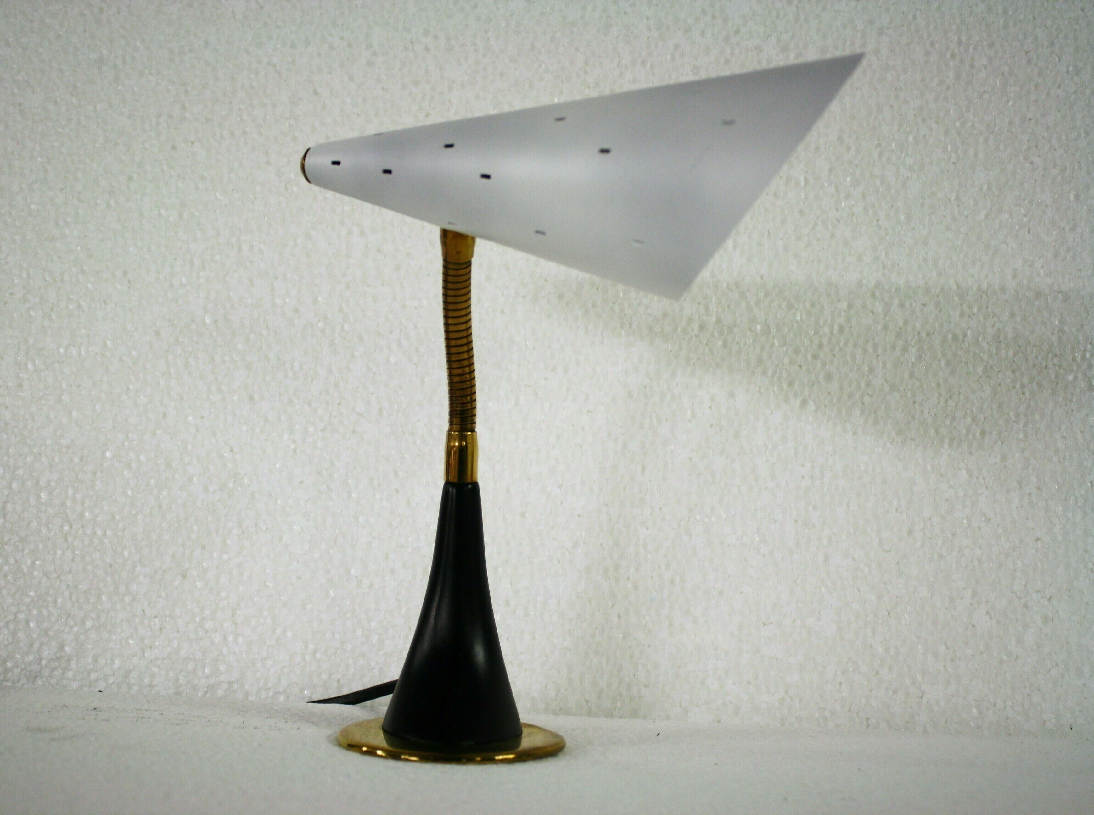 Metal Modernist French Table Lamp 1950s For Sale