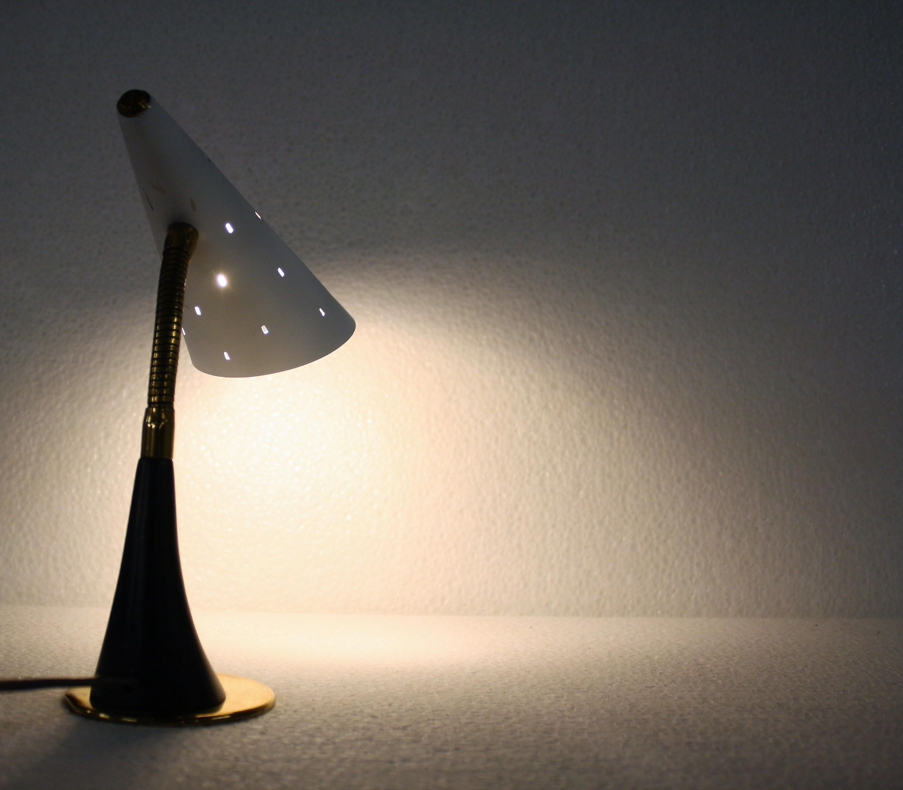 Metal Modernist French Table Lamp 1950s