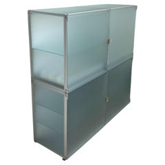 Modernist Frosted Glass & Aluminum Storage Unit by interlübke, Germany