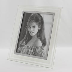 Modernistischer Bilderrahmen aus Milchglas und Metall, um 1940