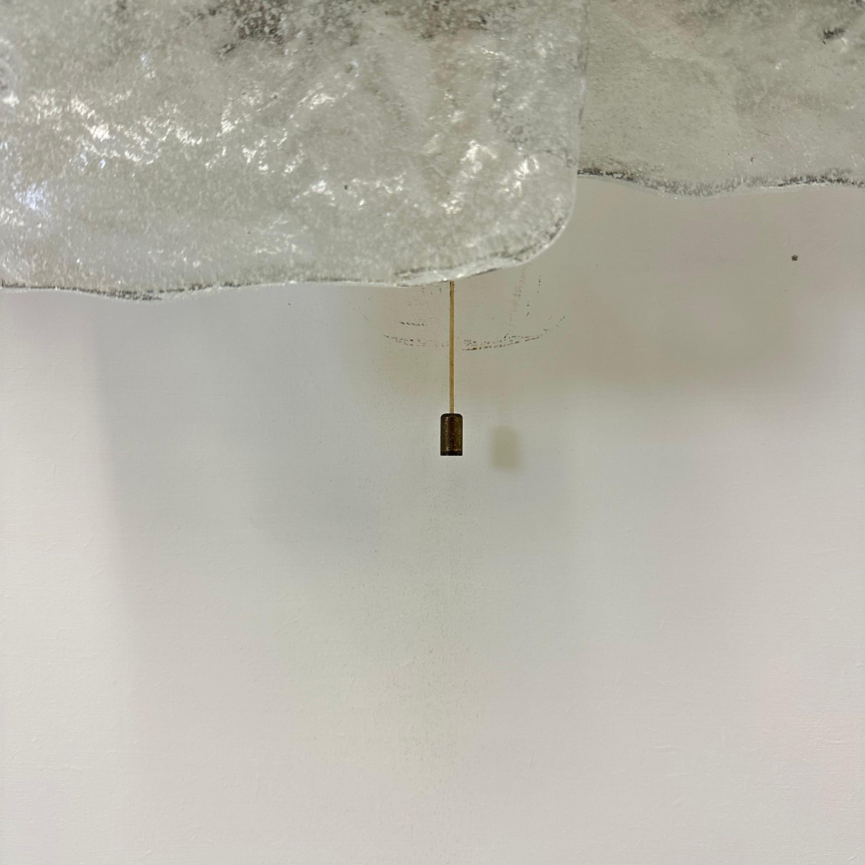 Modernist Frosted Ice Glass Wall Lamp attributed to J. T. Kalmar for Kalmar For Sale 3